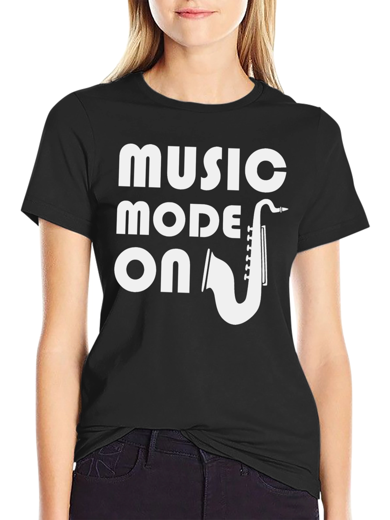 Music Mode On Black T-Shirt