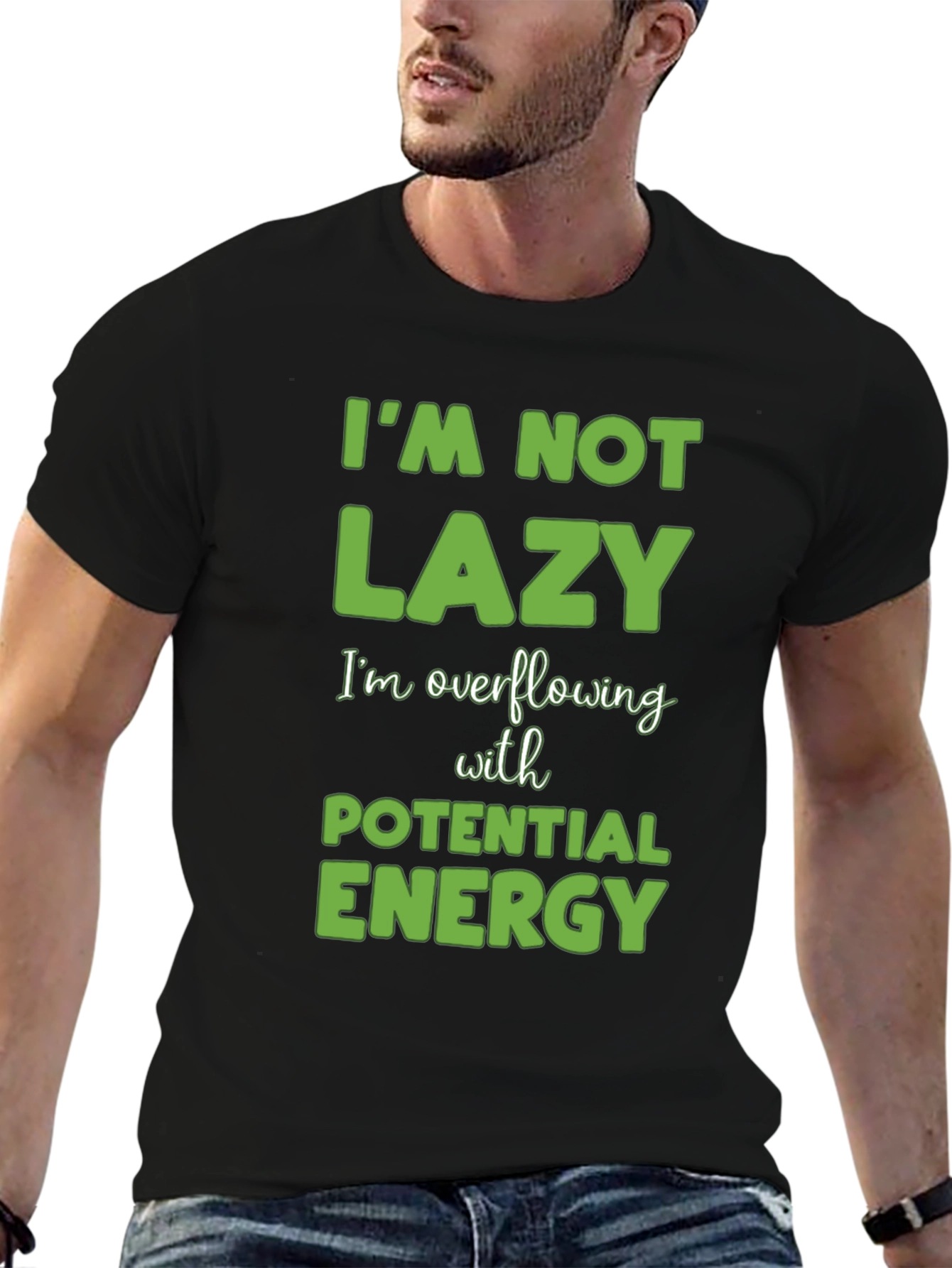 Funny Im Not Lazy Black T-Shirt