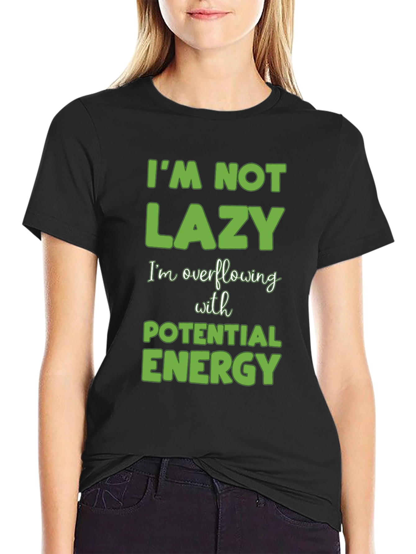 Funny Im Not Lazy Black T-Shirt