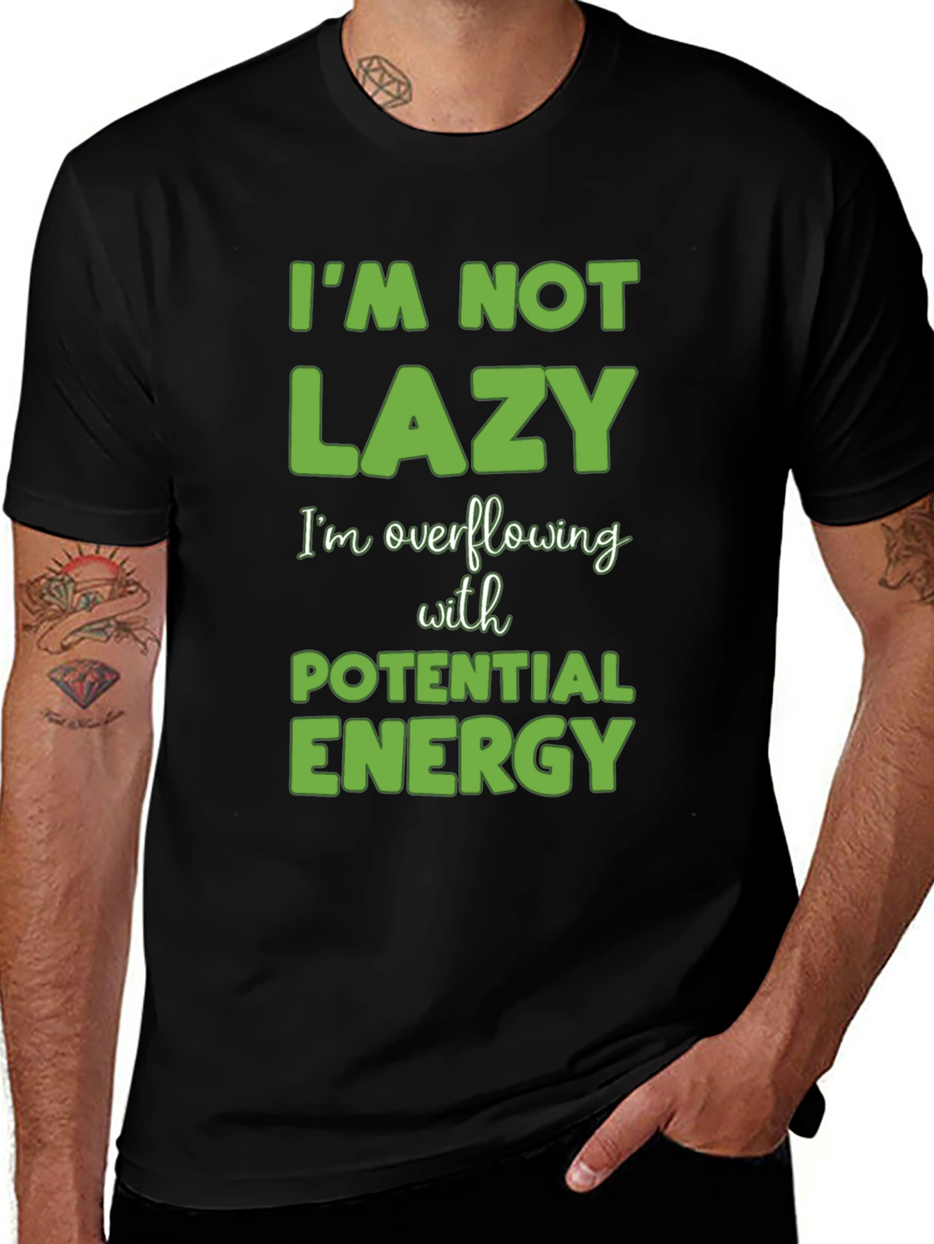Funny Im Not Lazy Black T-Shirt