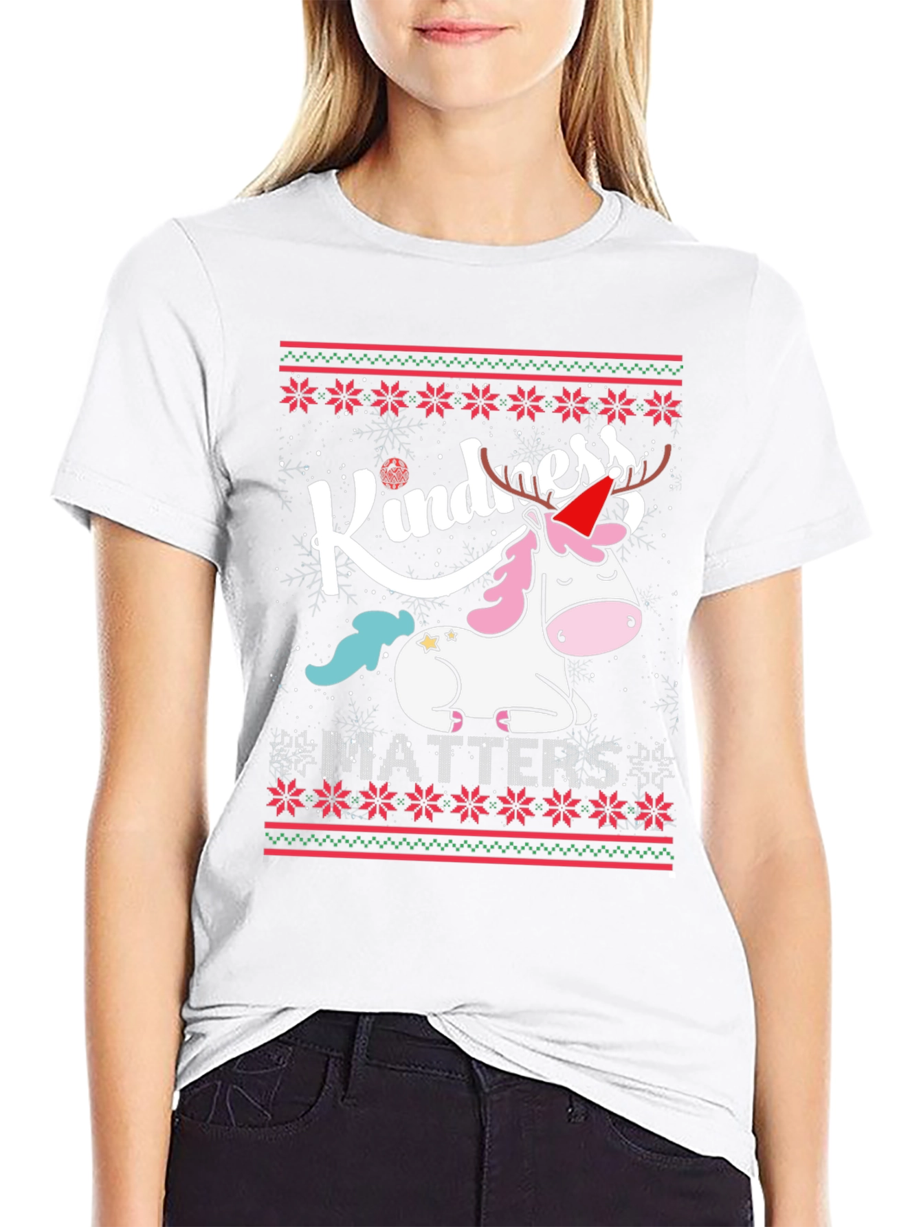 Kindness Matters Unicorn Christmas T-Shirt