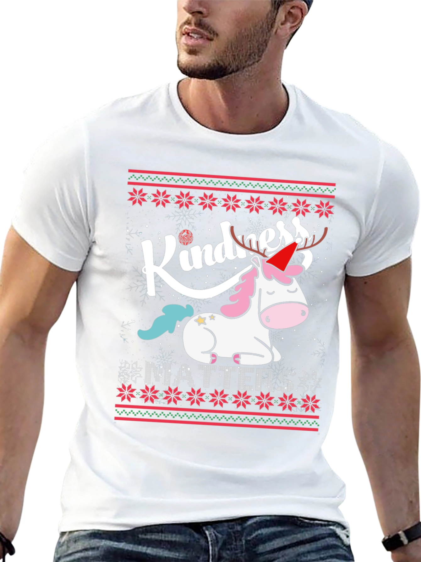Kindness Matters Unicorn Christmas T-Shirt