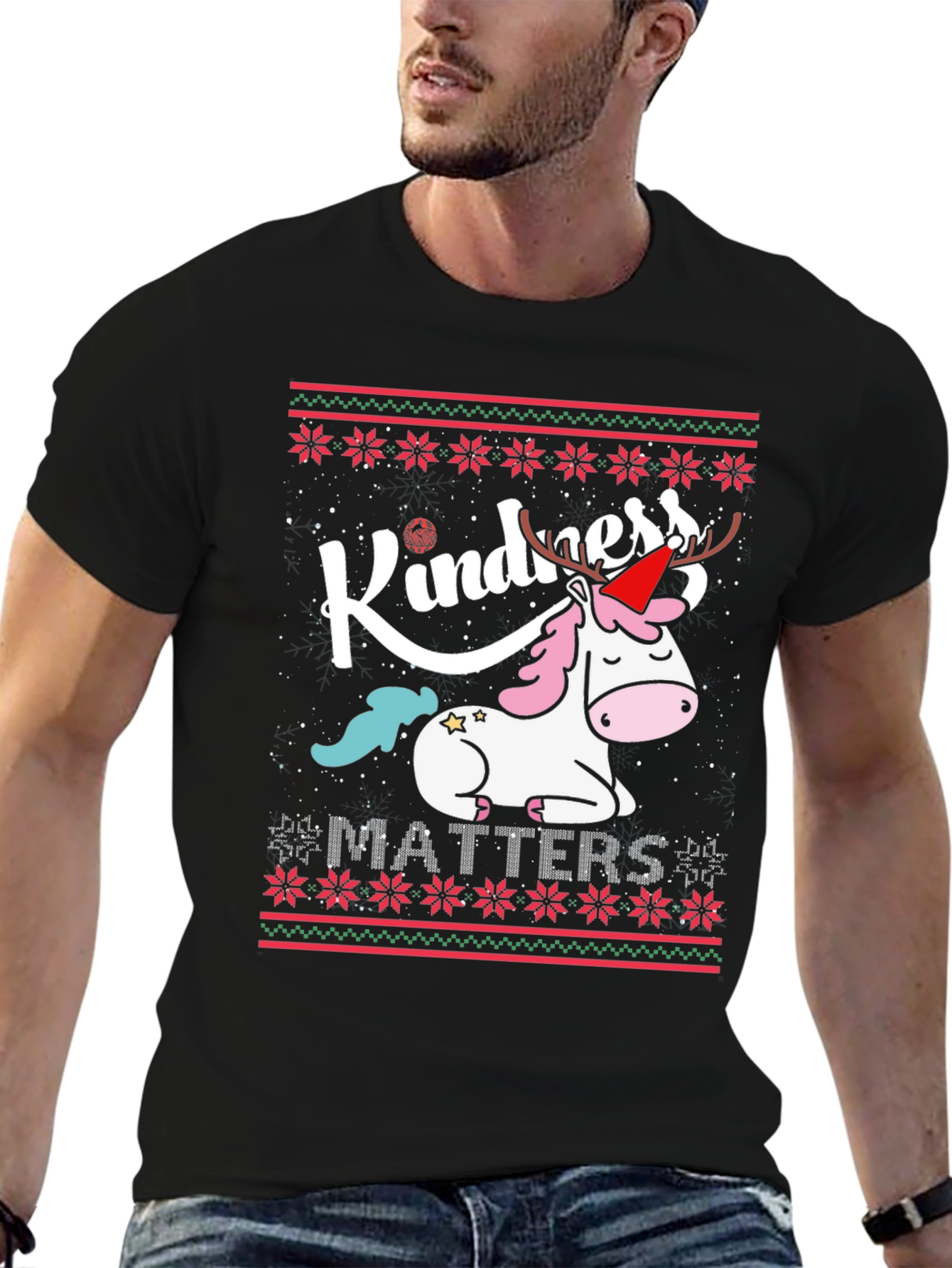 Kindness Matters Unicorn Christmas T-Shirt