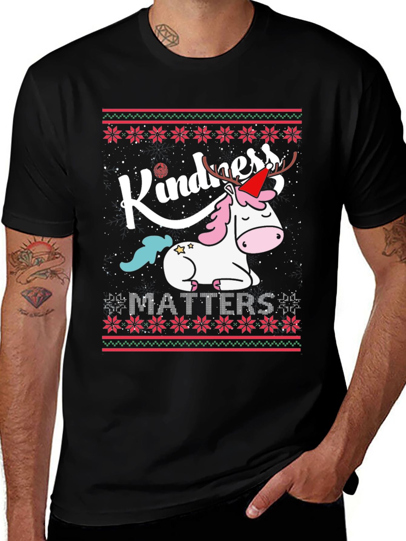 Kindness Matters Unicorn Christmas T-Shirt
