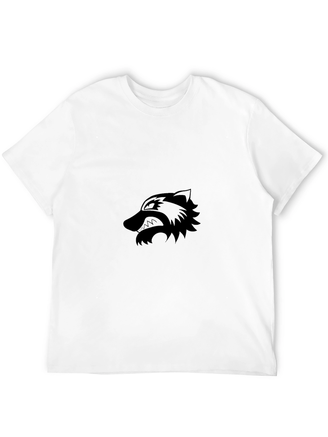 Black T-Shirt with Wolf Graphic