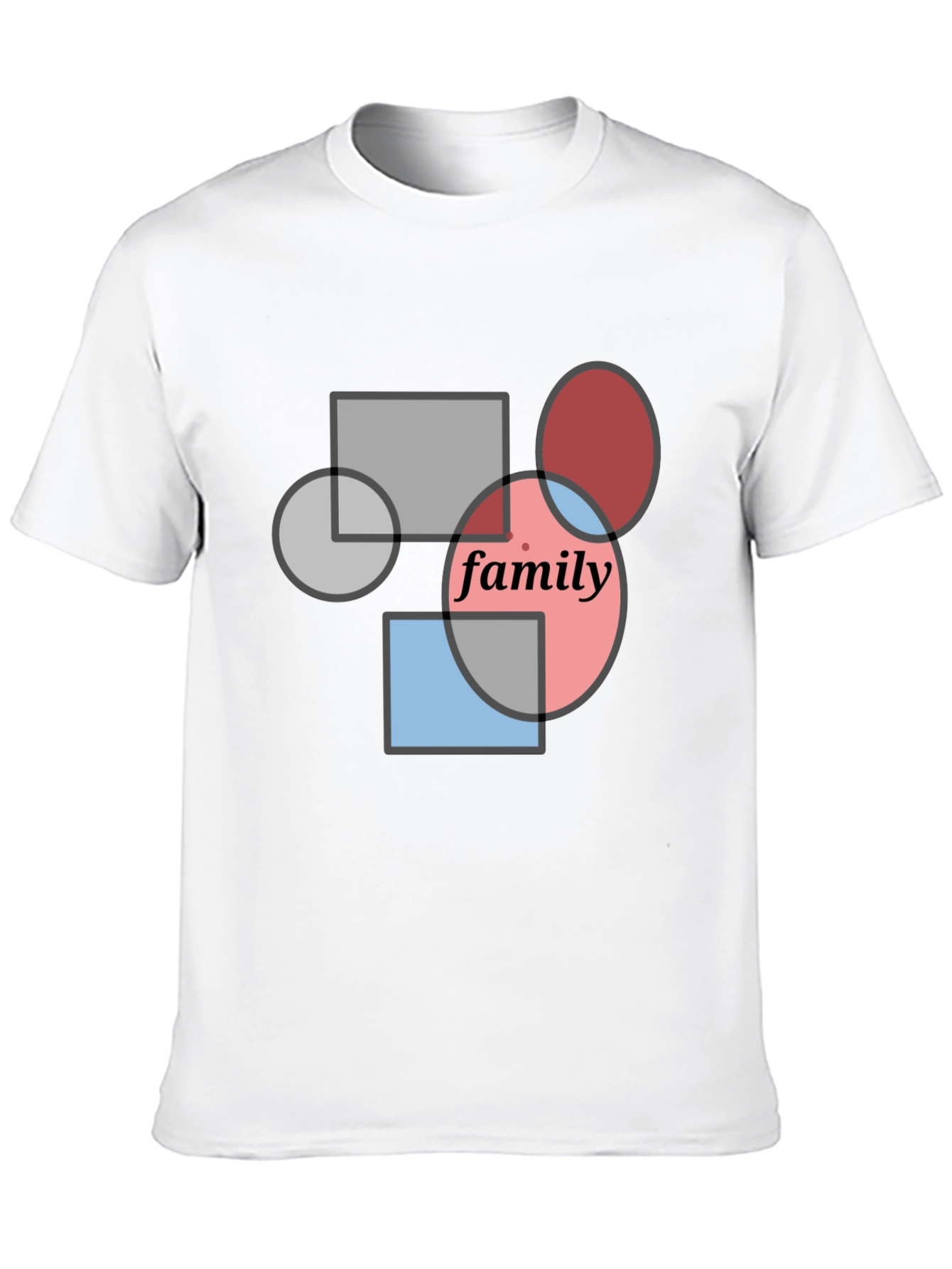 Family Geometric Graphic Tee - Modern Casual Shirt
