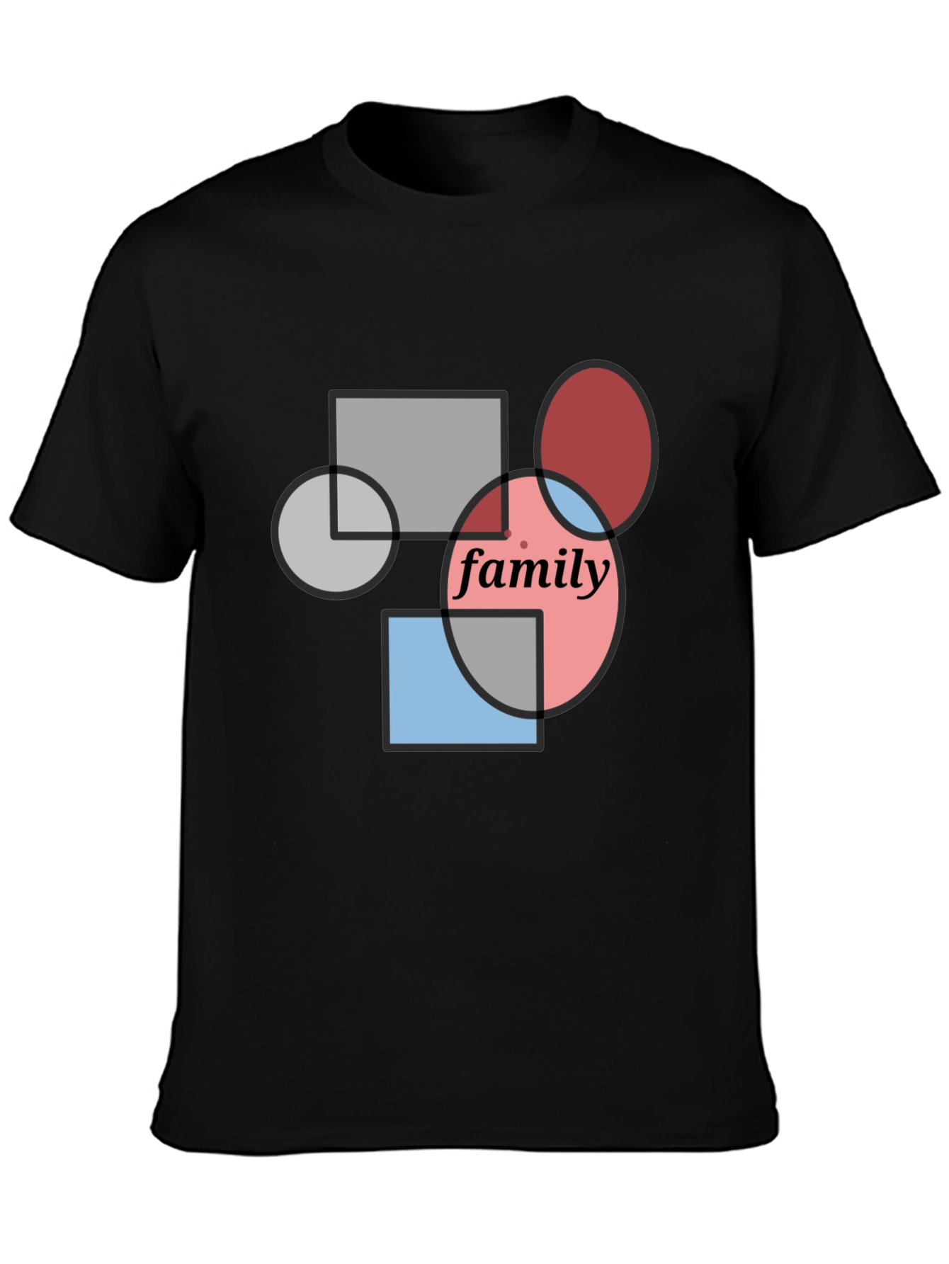 Family Geometric Graphic Tee - Modern Casual Shirt
