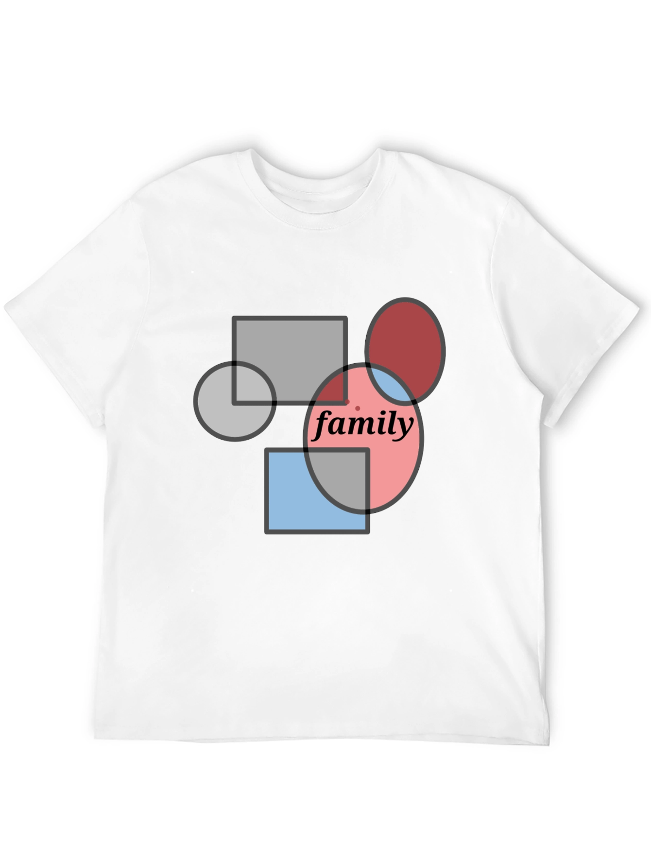 Family Geometric Graphic Tee - Modern Casual Shirt
