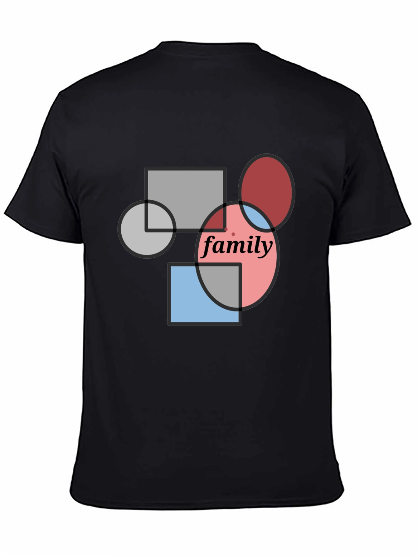 Family Geometric Graphic Tee - Modern Casual Shirt
