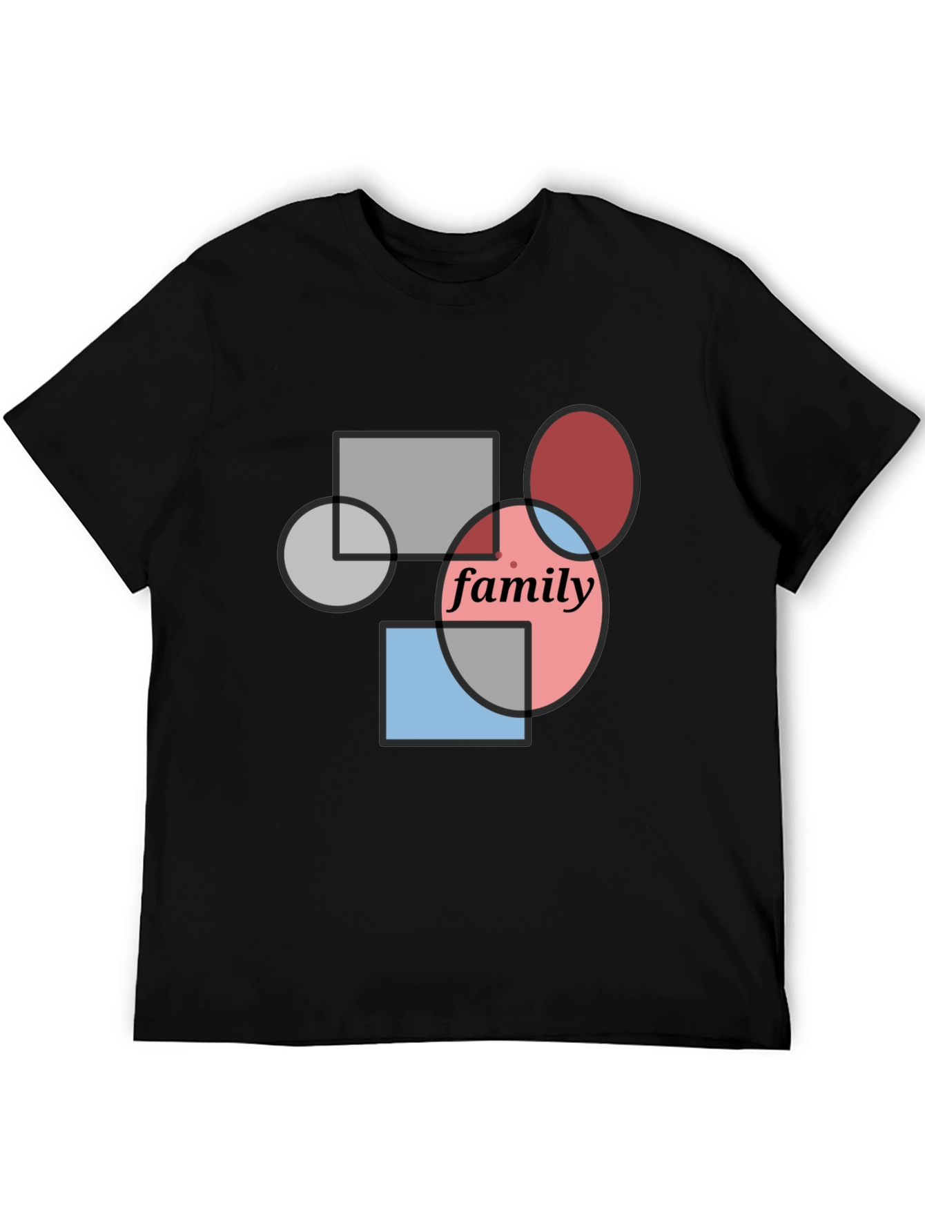 Family Geometric Graphic Tee - Modern Casual Shirt