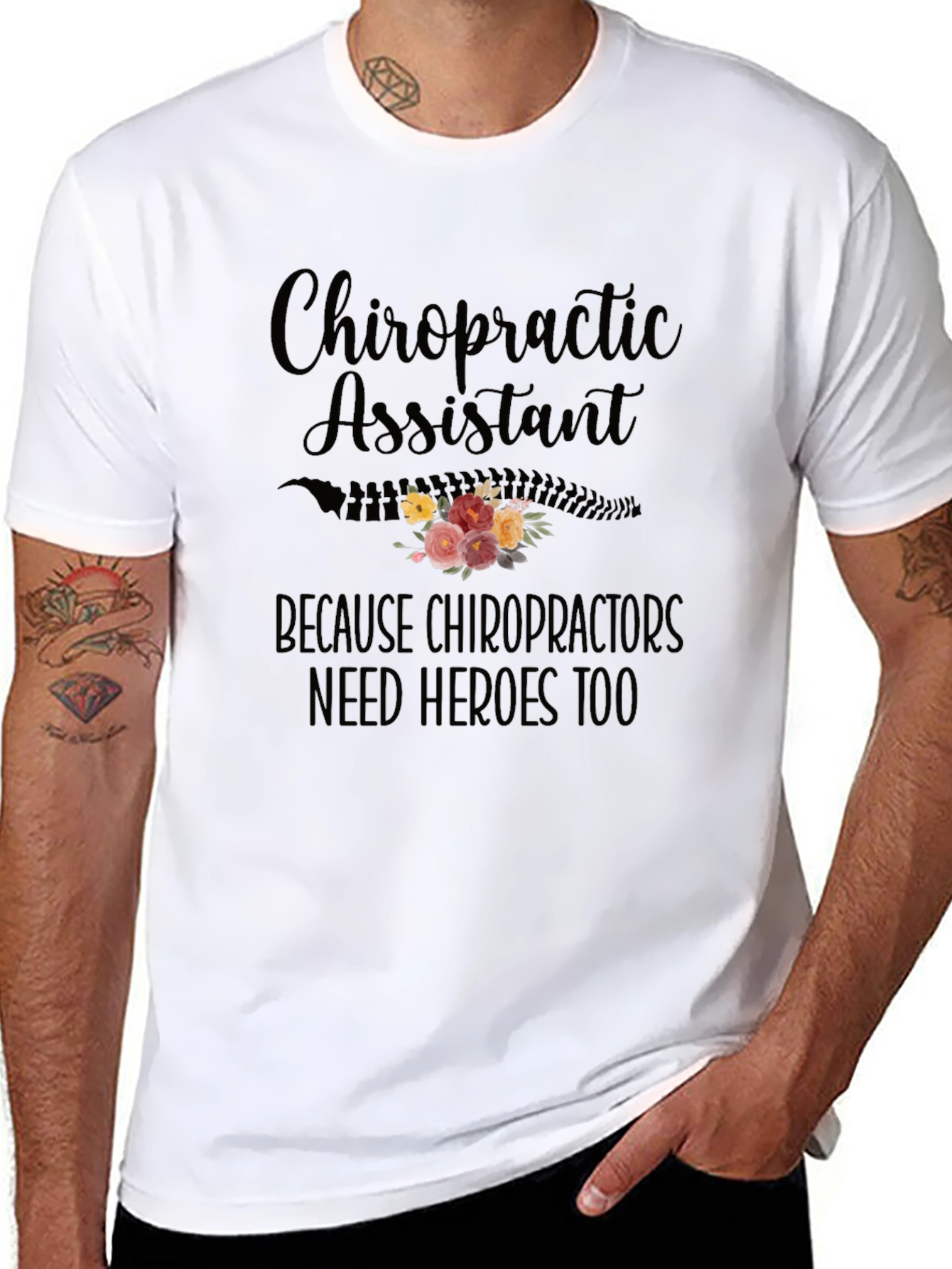 Chiropractic Assistant Hero Black T-Shirt