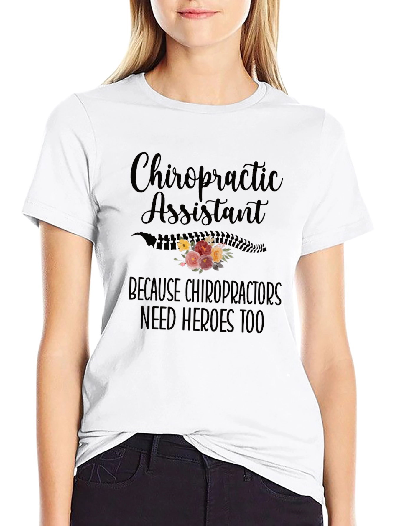 Chiropractic Assistant Hero Black T-Shirt