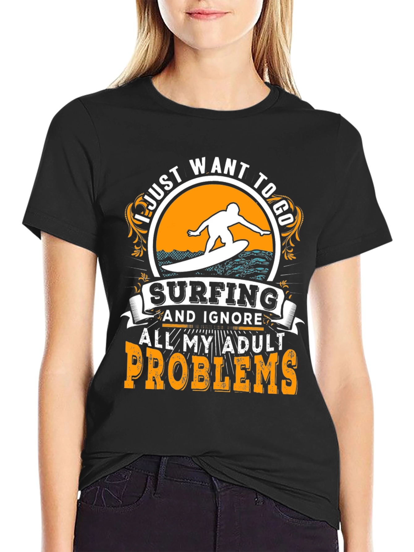 Surfing Adult Problems T-Shirt