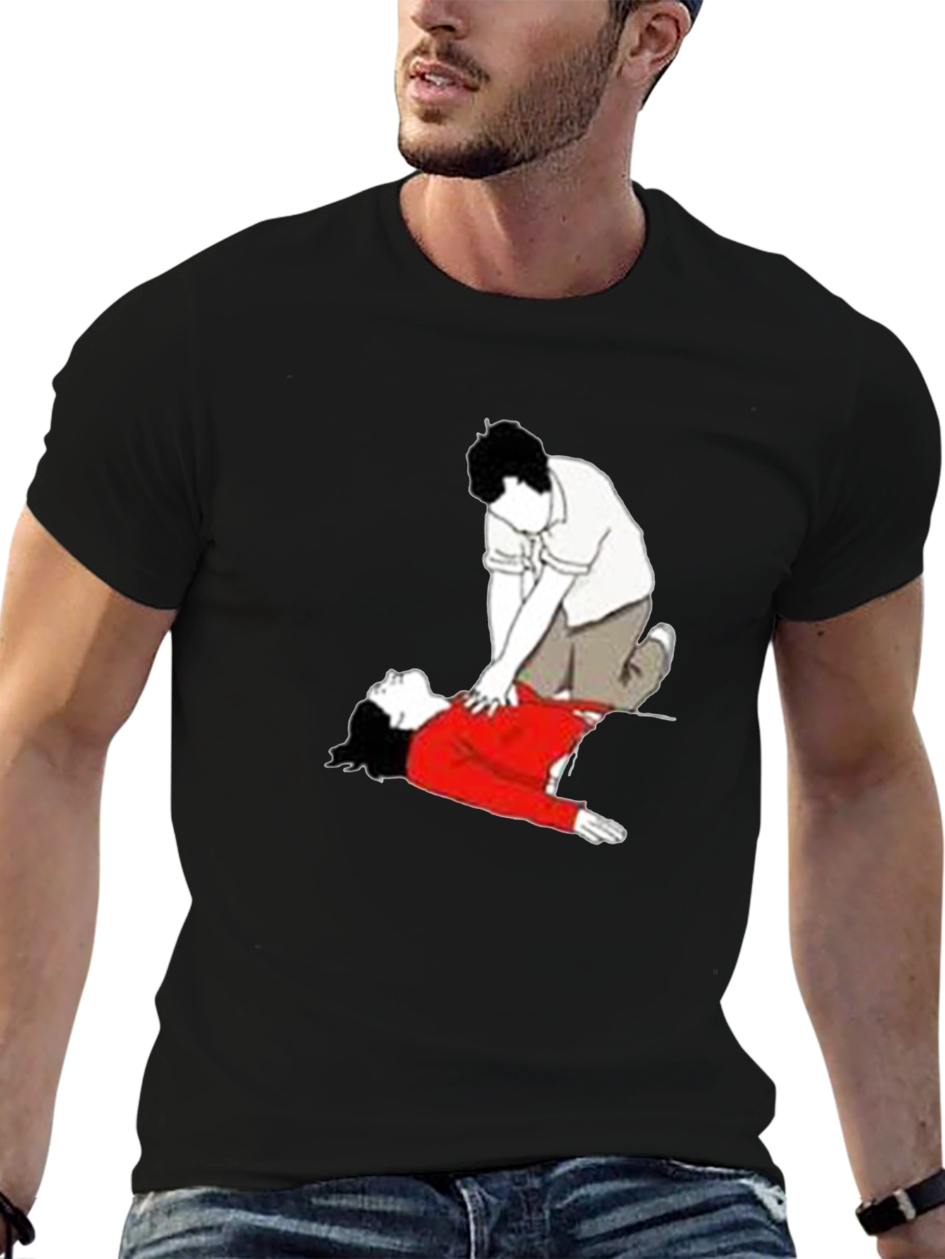 CPR Graphic T-Shirt - Black Crew Neck Tee