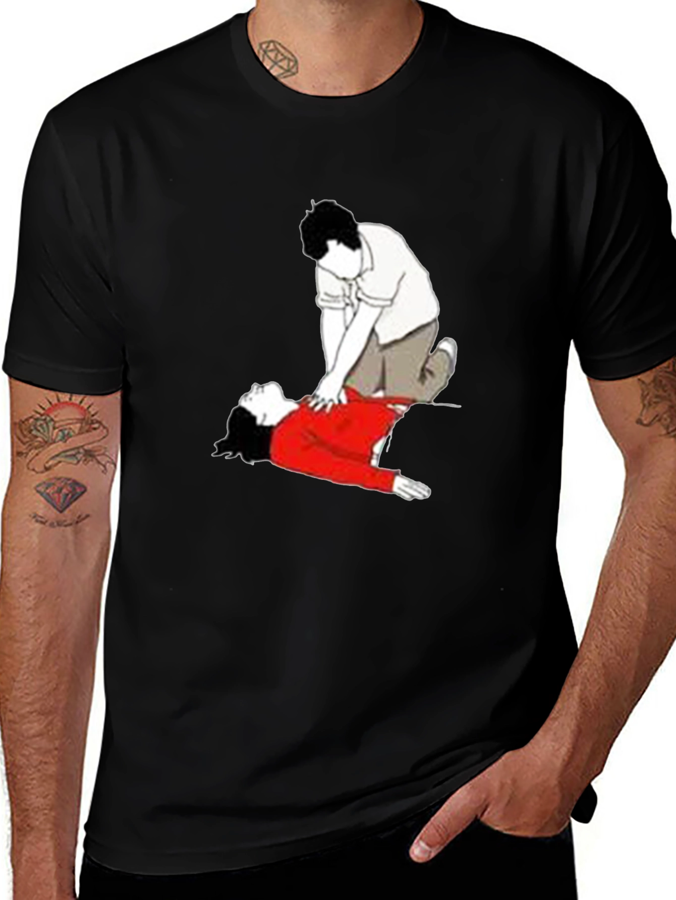 CPR Graphic T-Shirt - Black Crew Neck Tee