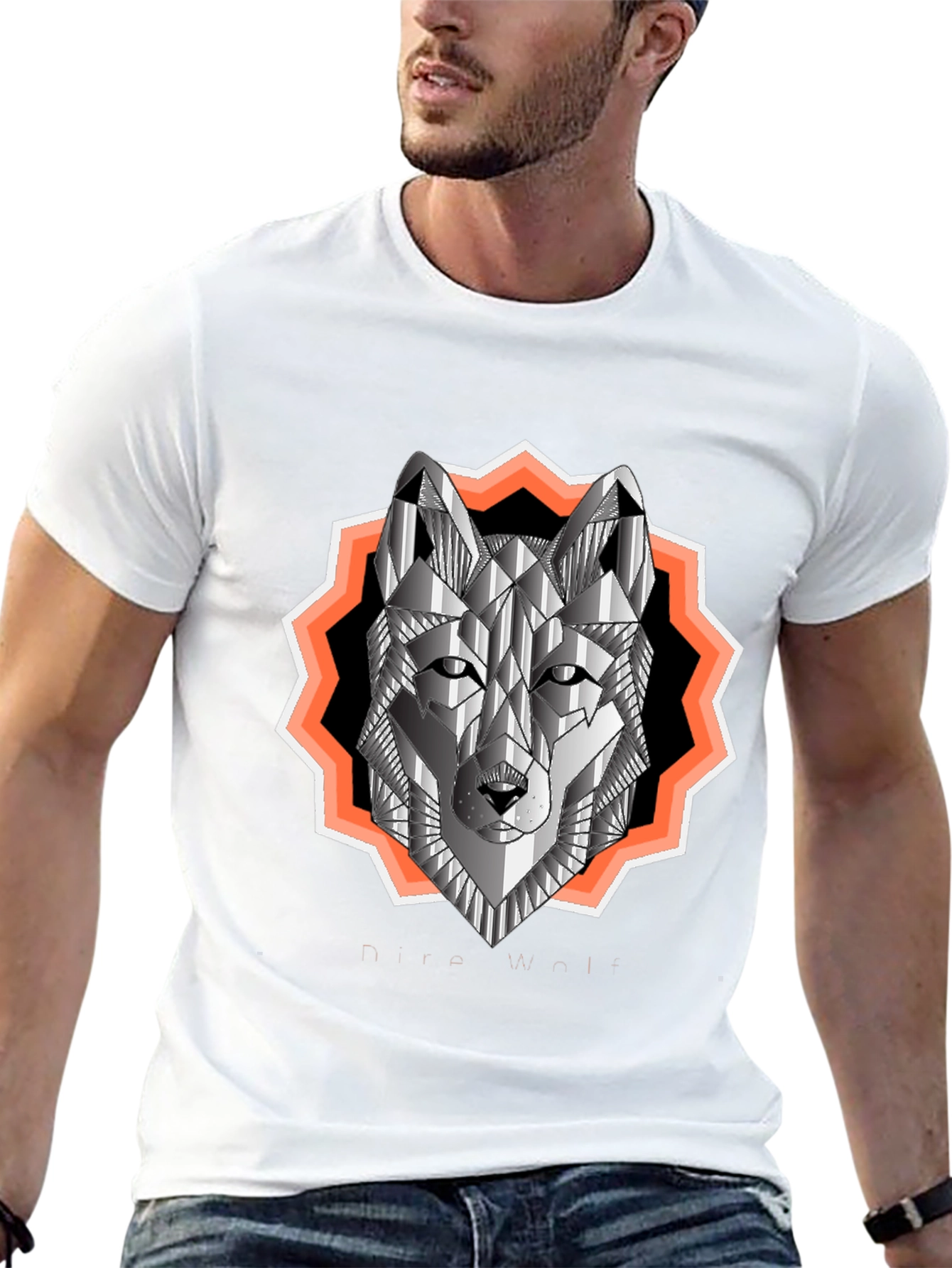 Geometric Wolf Graphic Tee - Urban Style