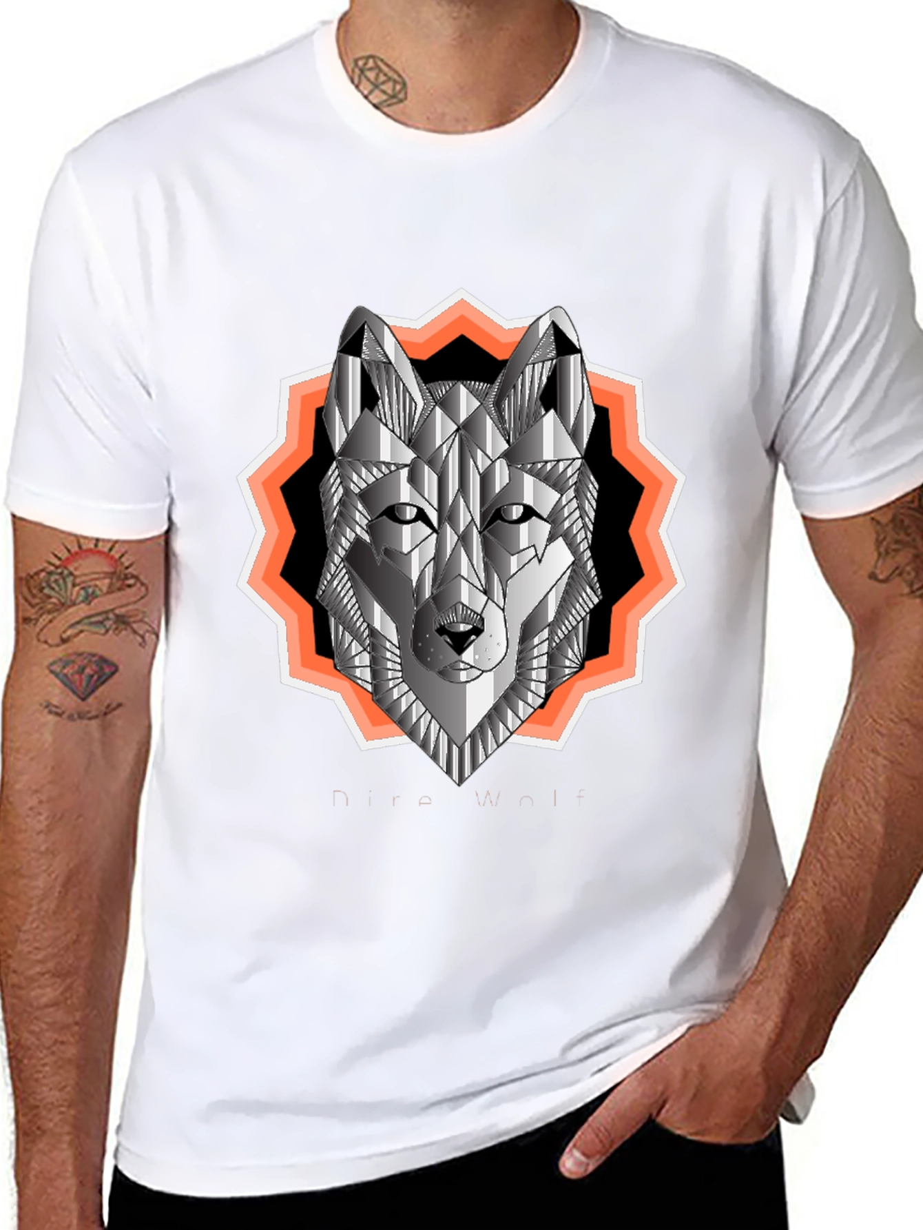 Geometric Wolf Graphic Tee - Urban Style