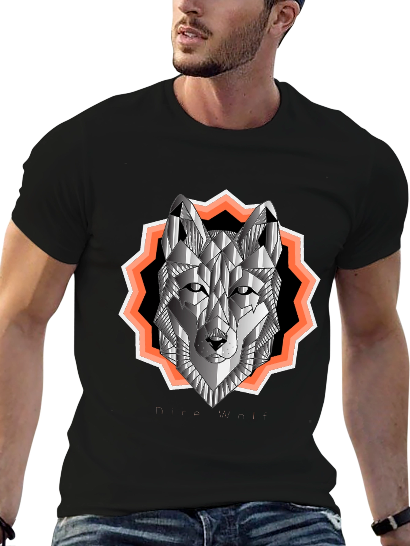 Geometric Wolf Graphic Tee - Urban Style