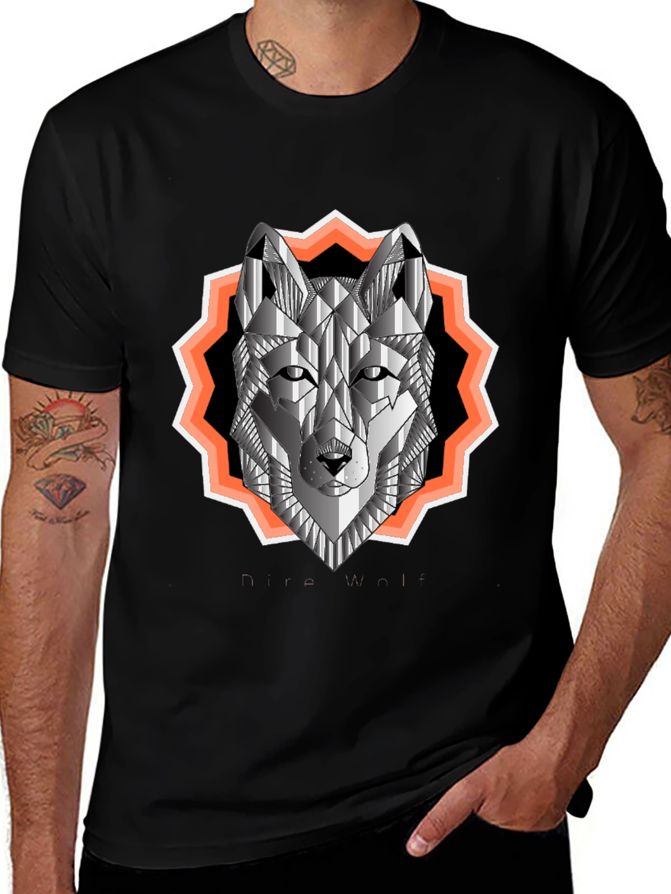 Geometric Wolf Graphic Tee - Urban Style