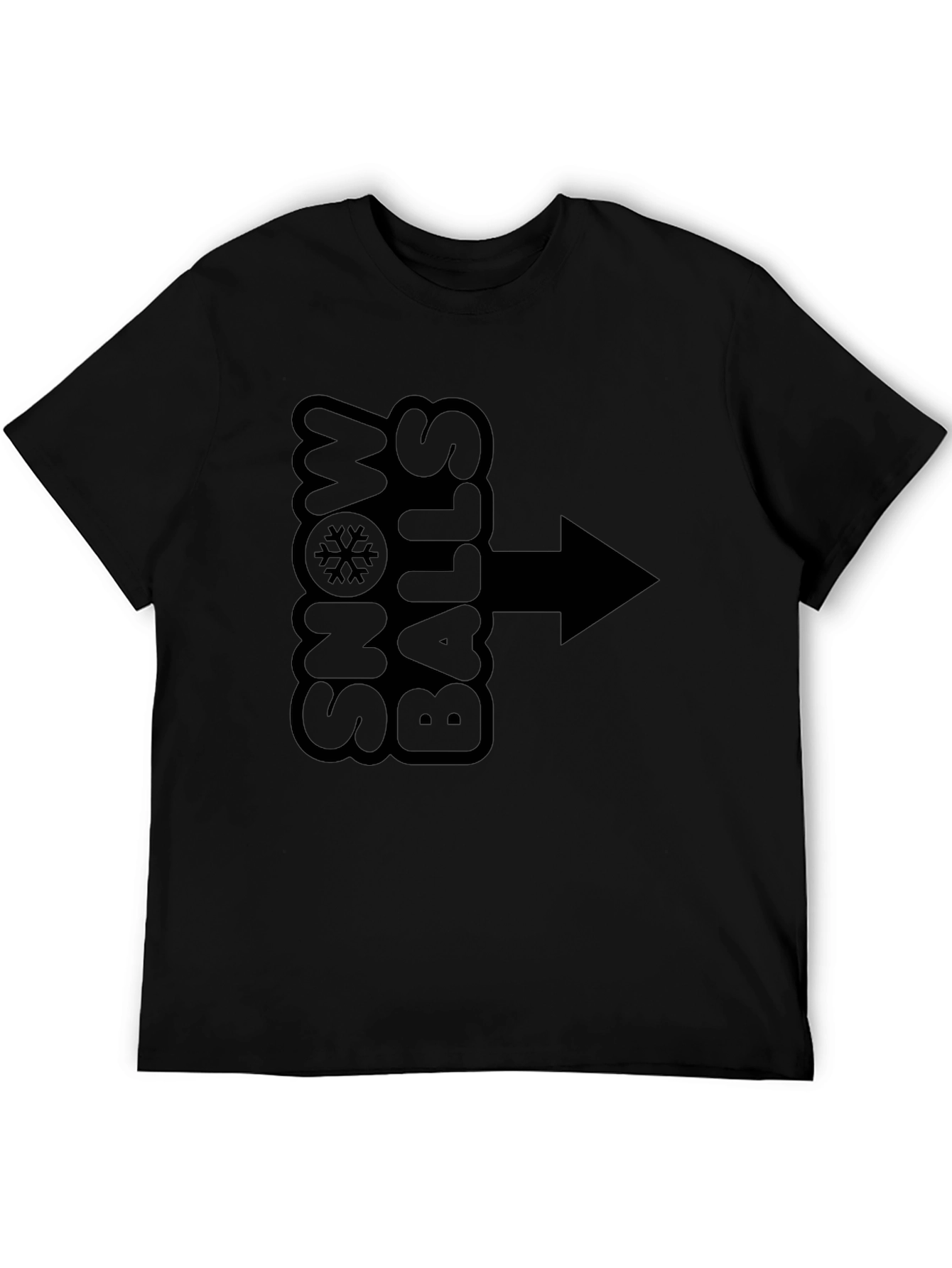 Snowballs Up Arrow Graphic T-Shirt - Black