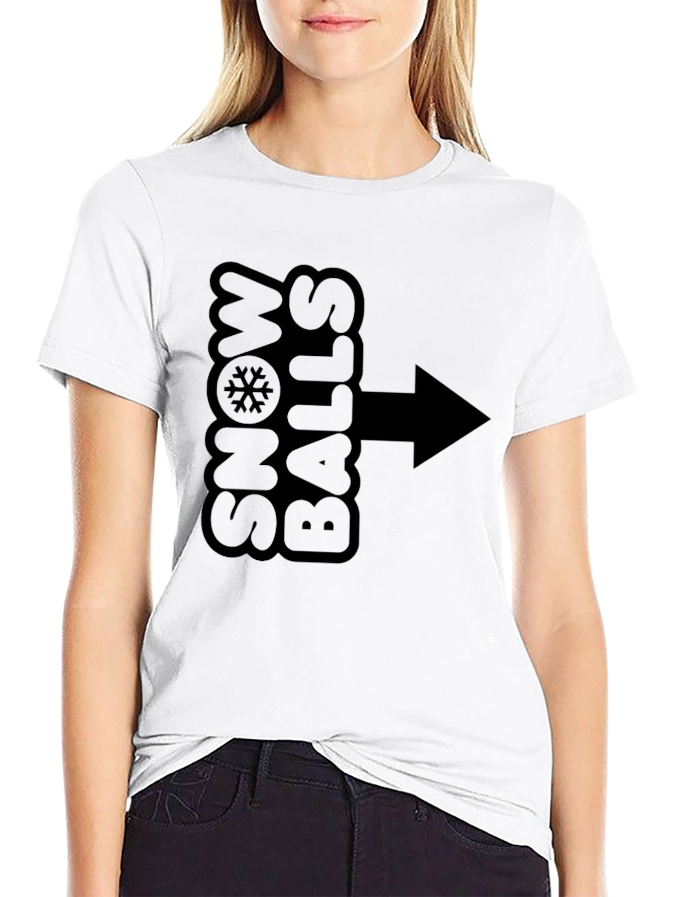Snowballs Up Arrow Graphic T-Shirt - Black