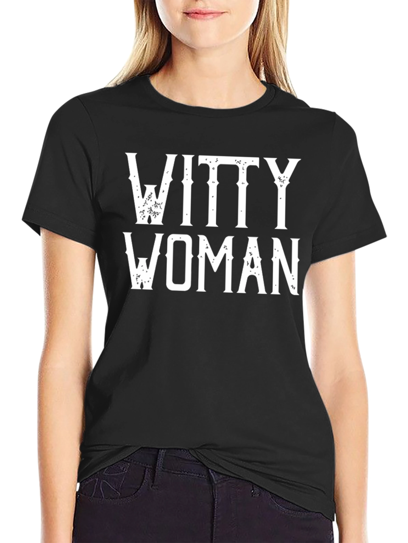 Witty Woman Graphic T-Shirt - Black