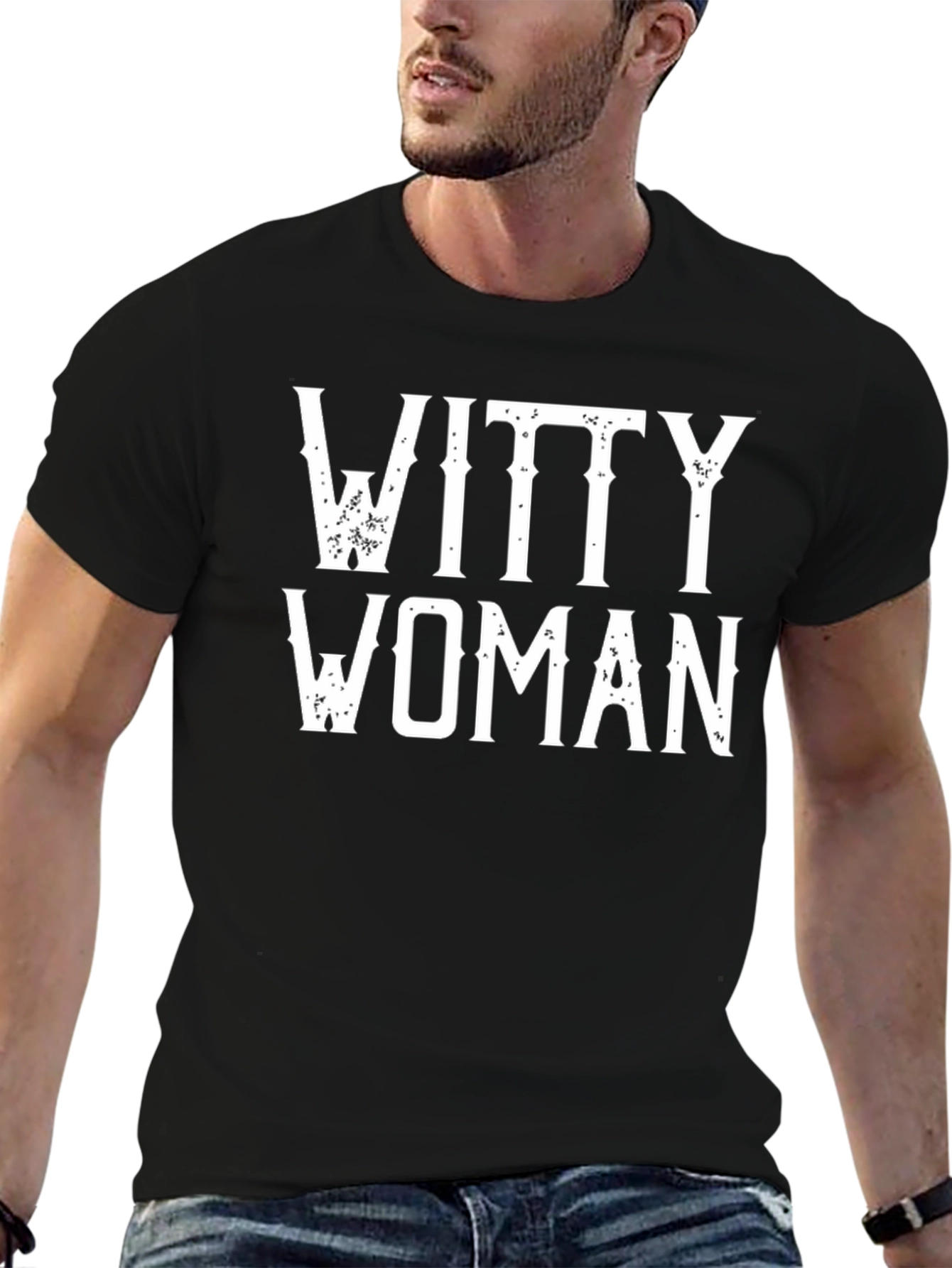 Witty Woman Graphic T-Shirt - Black