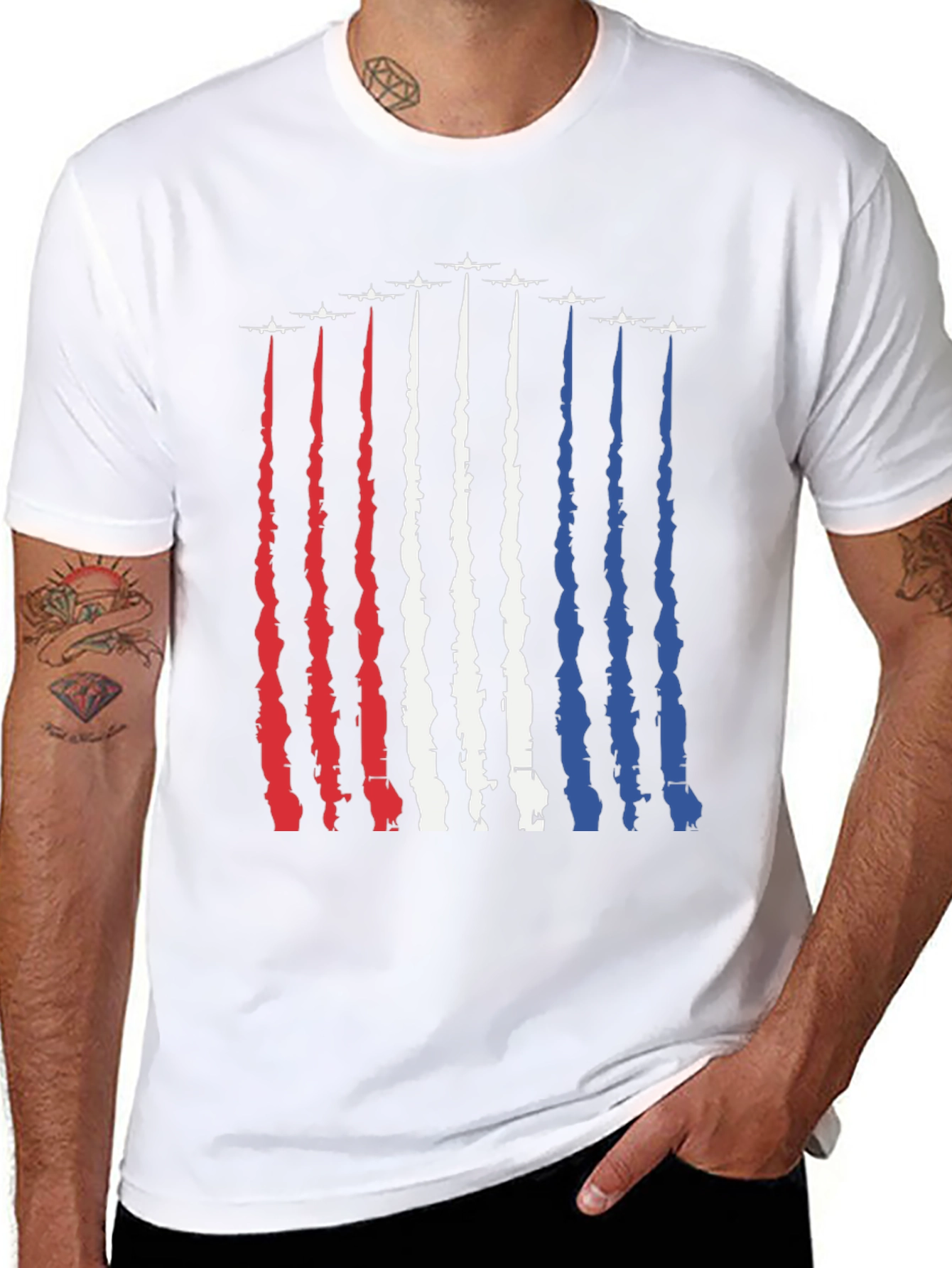 Patriotic Jet Trail T-Shirt - American Pride
