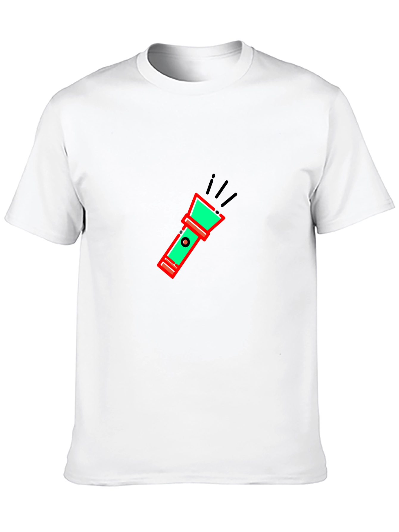 Flashlight Graphic Tee - Black Cotton Comfort
