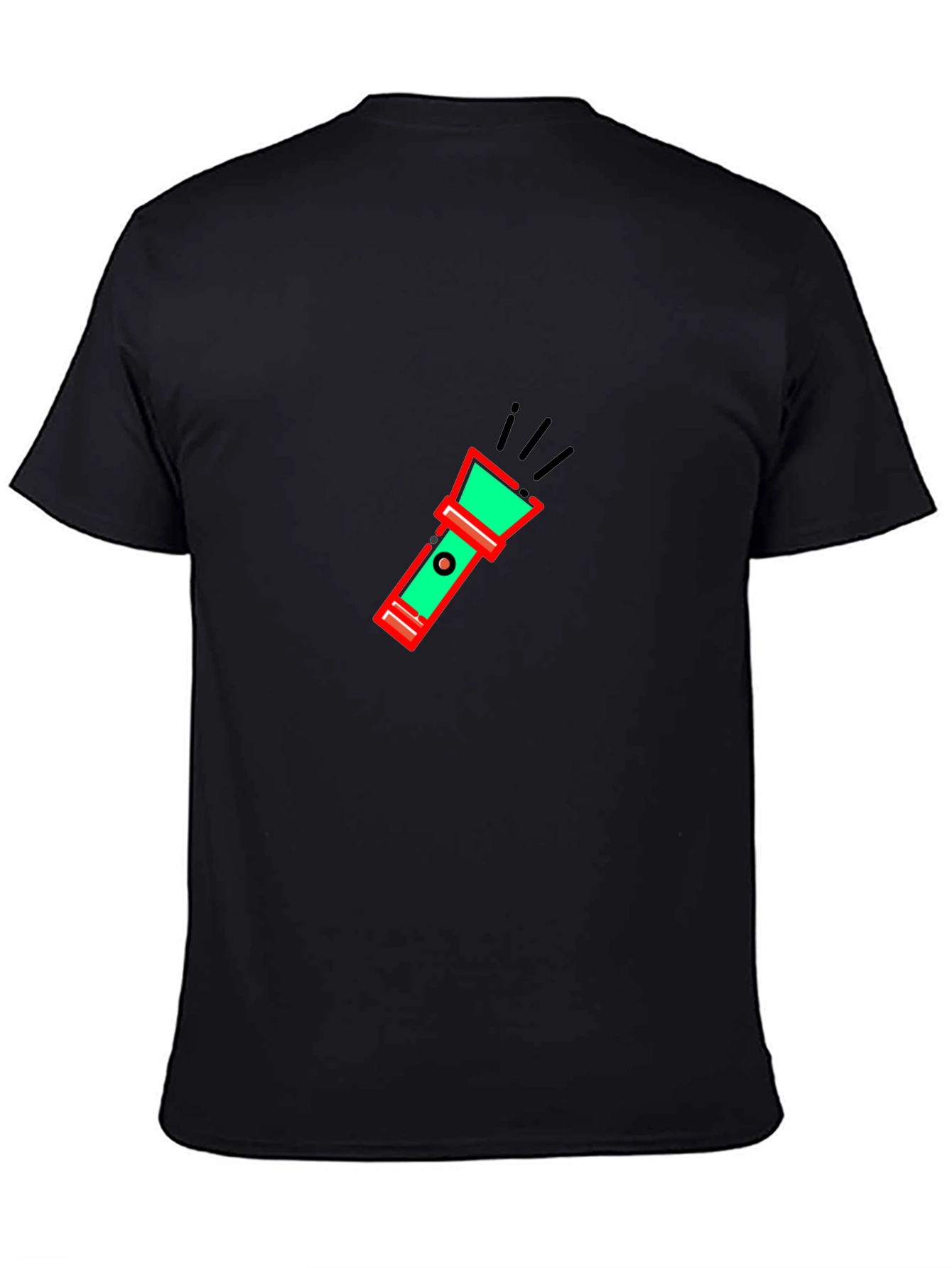Flashlight Graphic Tee - Black Cotton Comfort