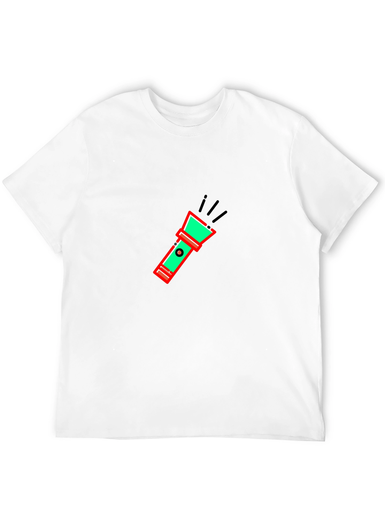 Flashlight Graphic Tee - Black Cotton Comfort
