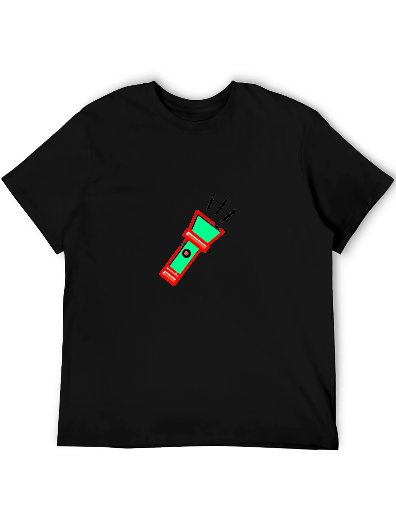 Flashlight Graphic Tee - Black Cotton Comfort