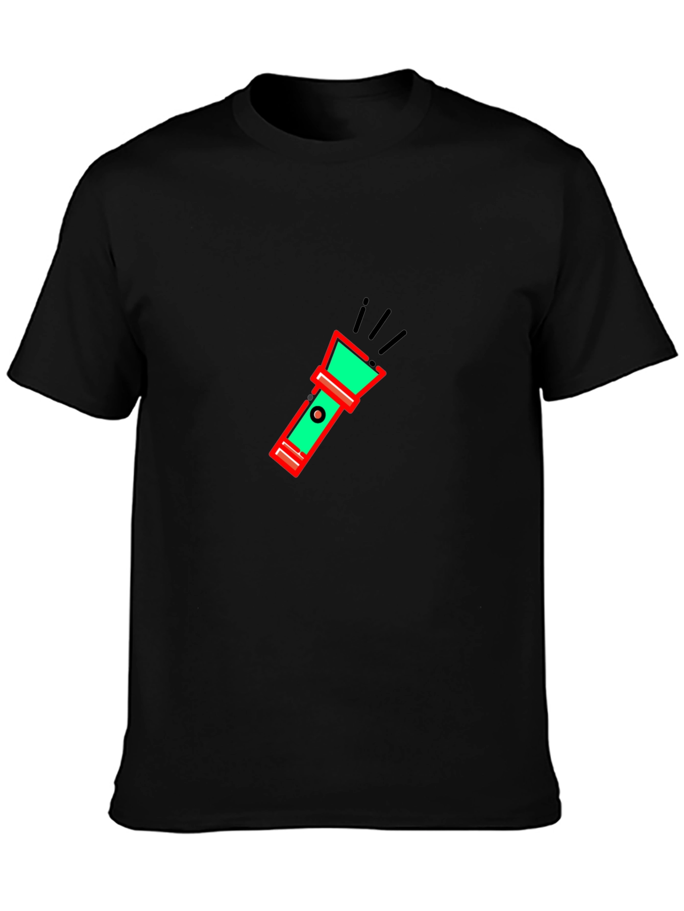 Flashlight Graphic Tee - Black Cotton Comfort