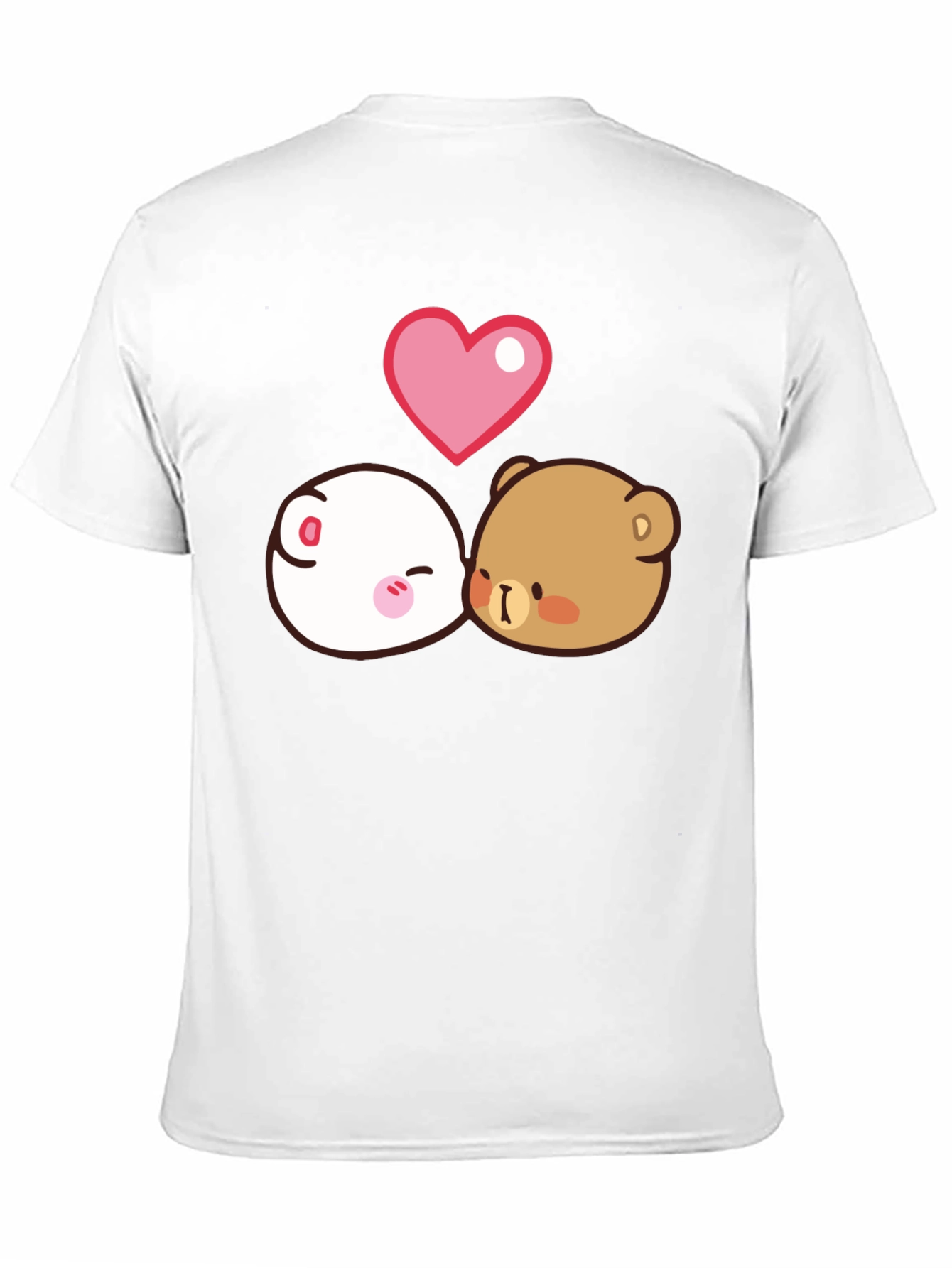 Cute Milk Mocha Bear Love Graphic Black T-Shirt