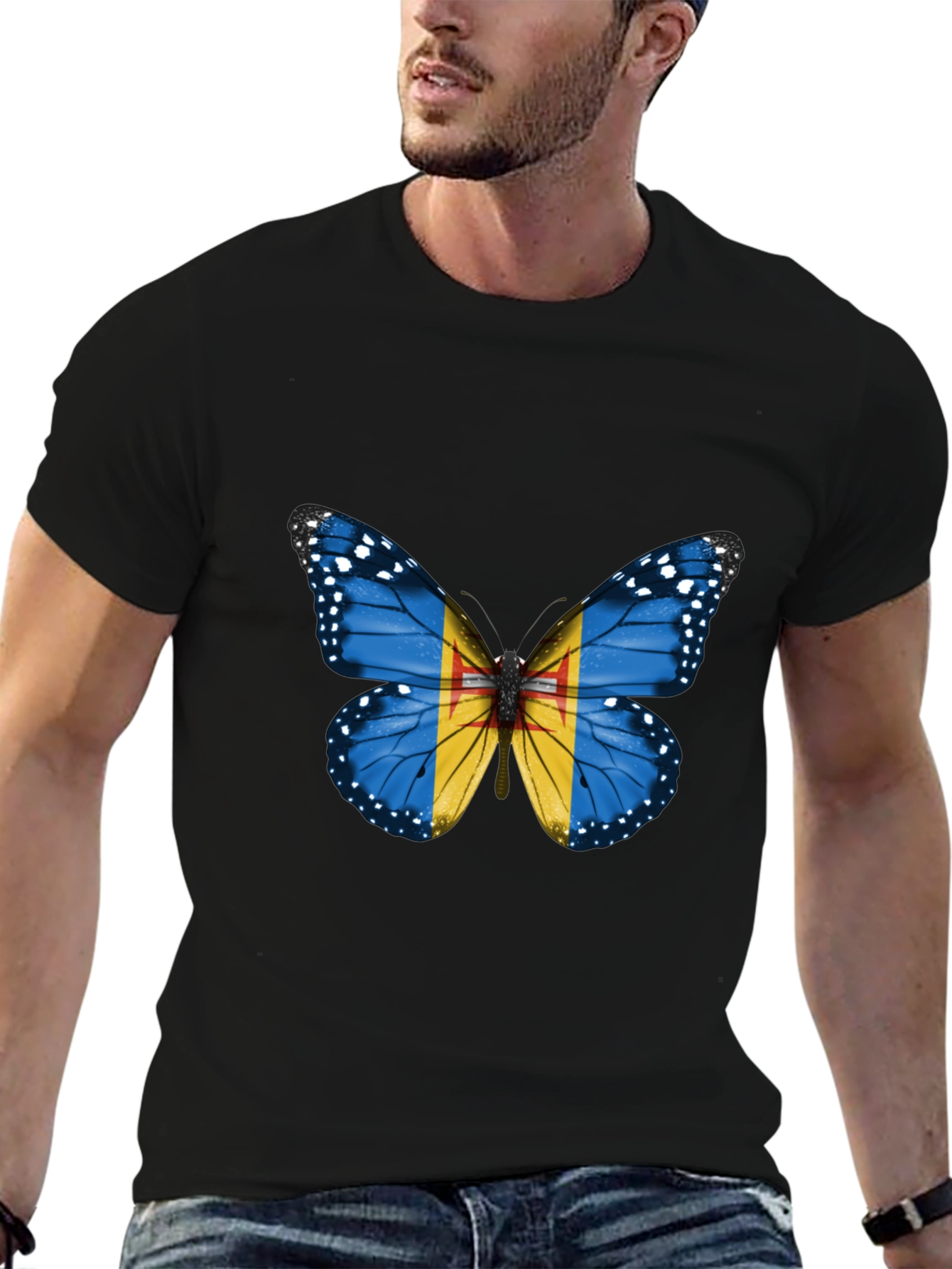 Butterfly Flag Graphic T-Shirt