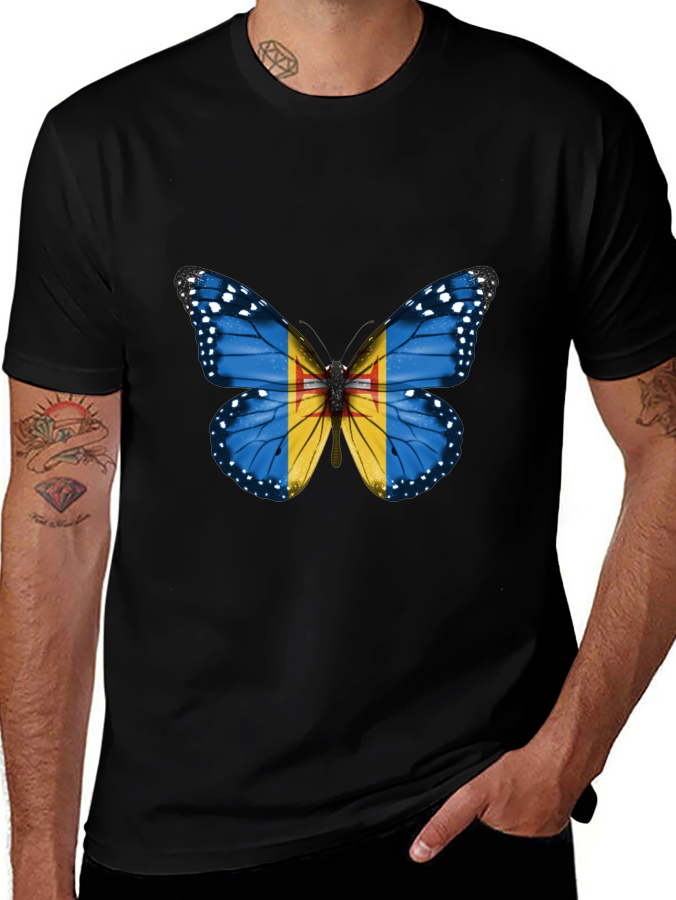 Butterfly Flag Graphic T-Shirt