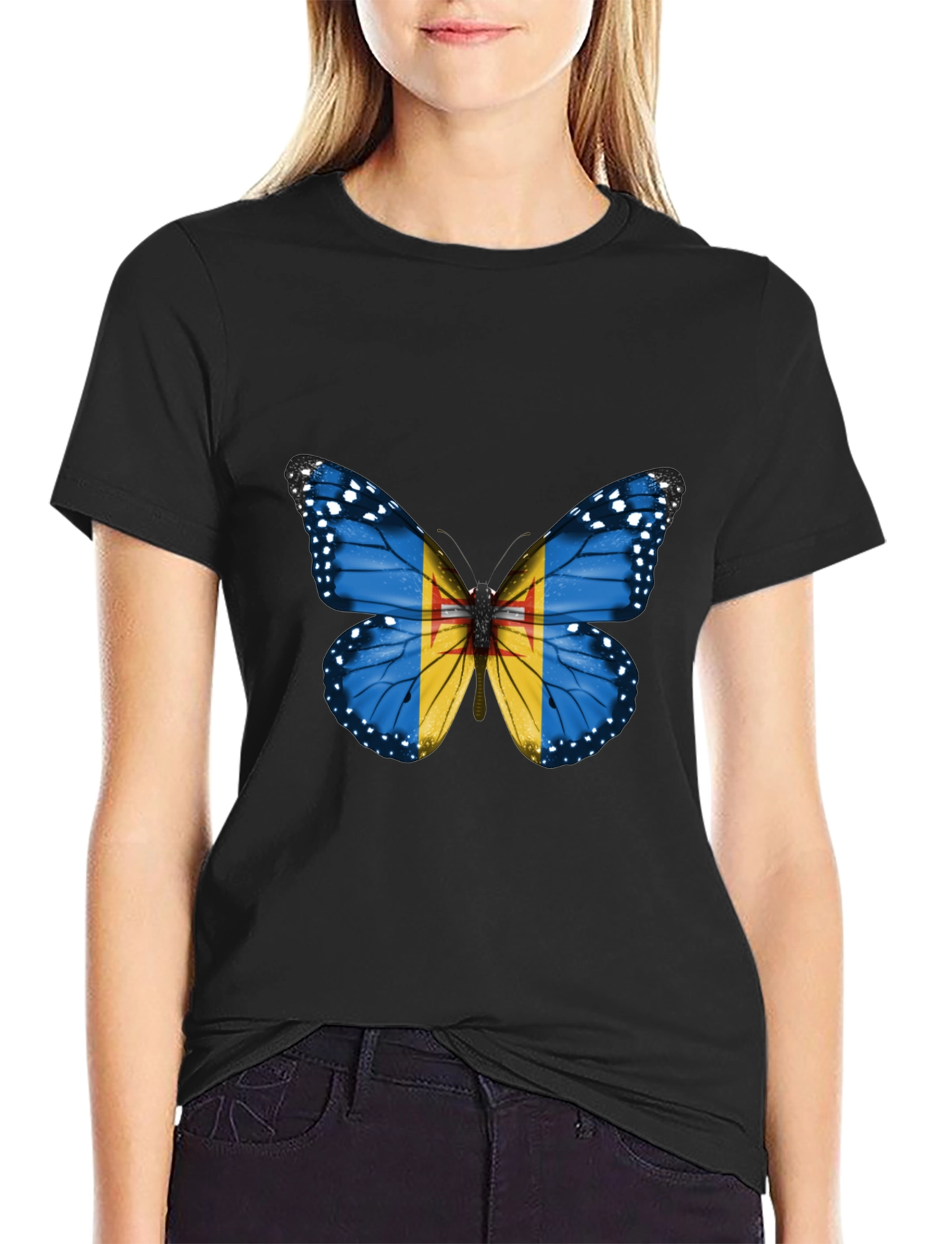Butterfly Flag Graphic T-Shirt