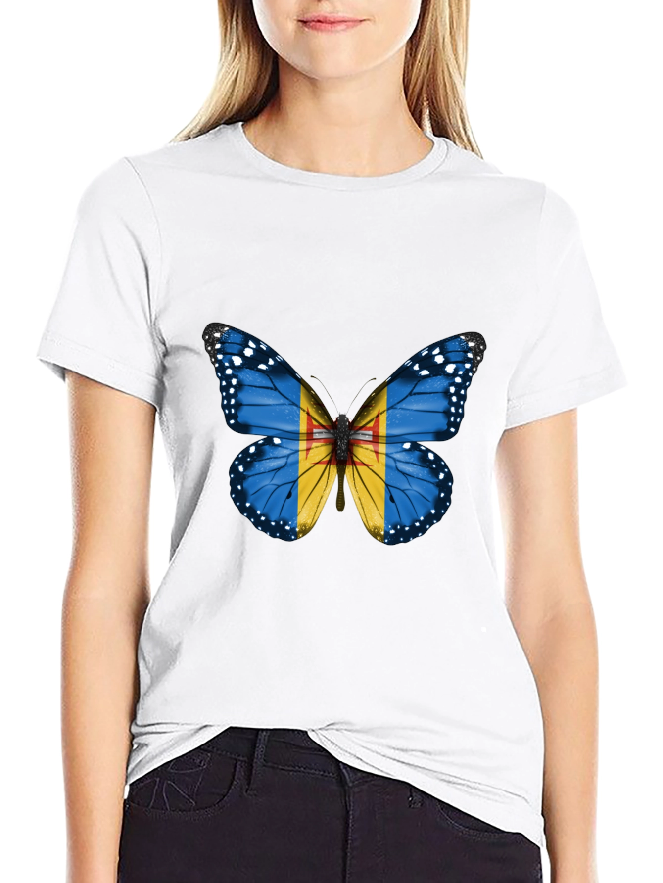 Butterfly Flag Graphic T-Shirt