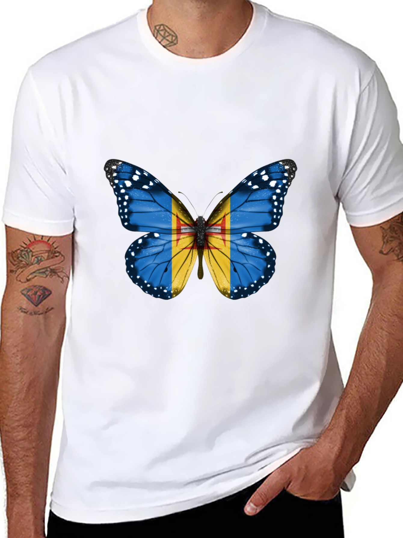 Butterfly Flag Graphic T-Shirt
