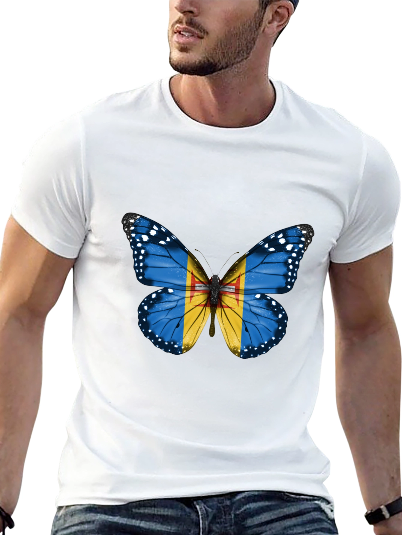 Butterfly Flag Graphic T-Shirt