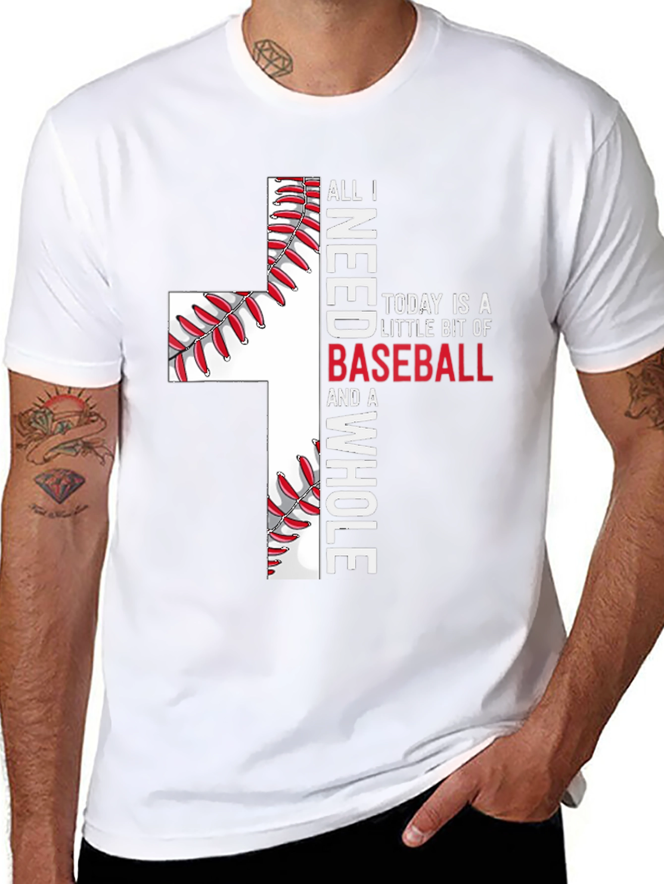 Baseball Cross Graphic T-Shirt