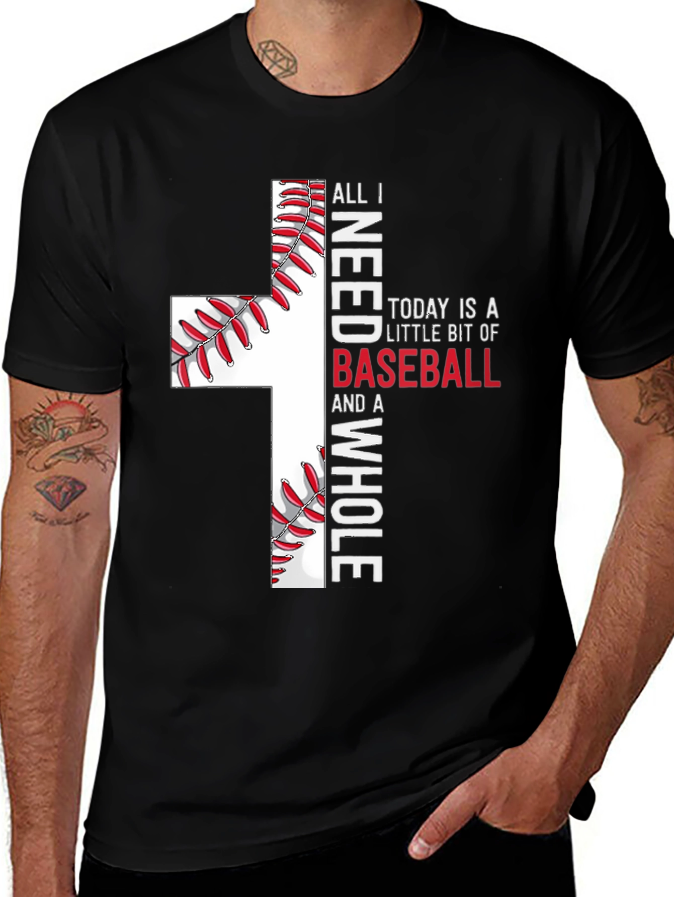 Baseball Cross Graphic T-Shirt