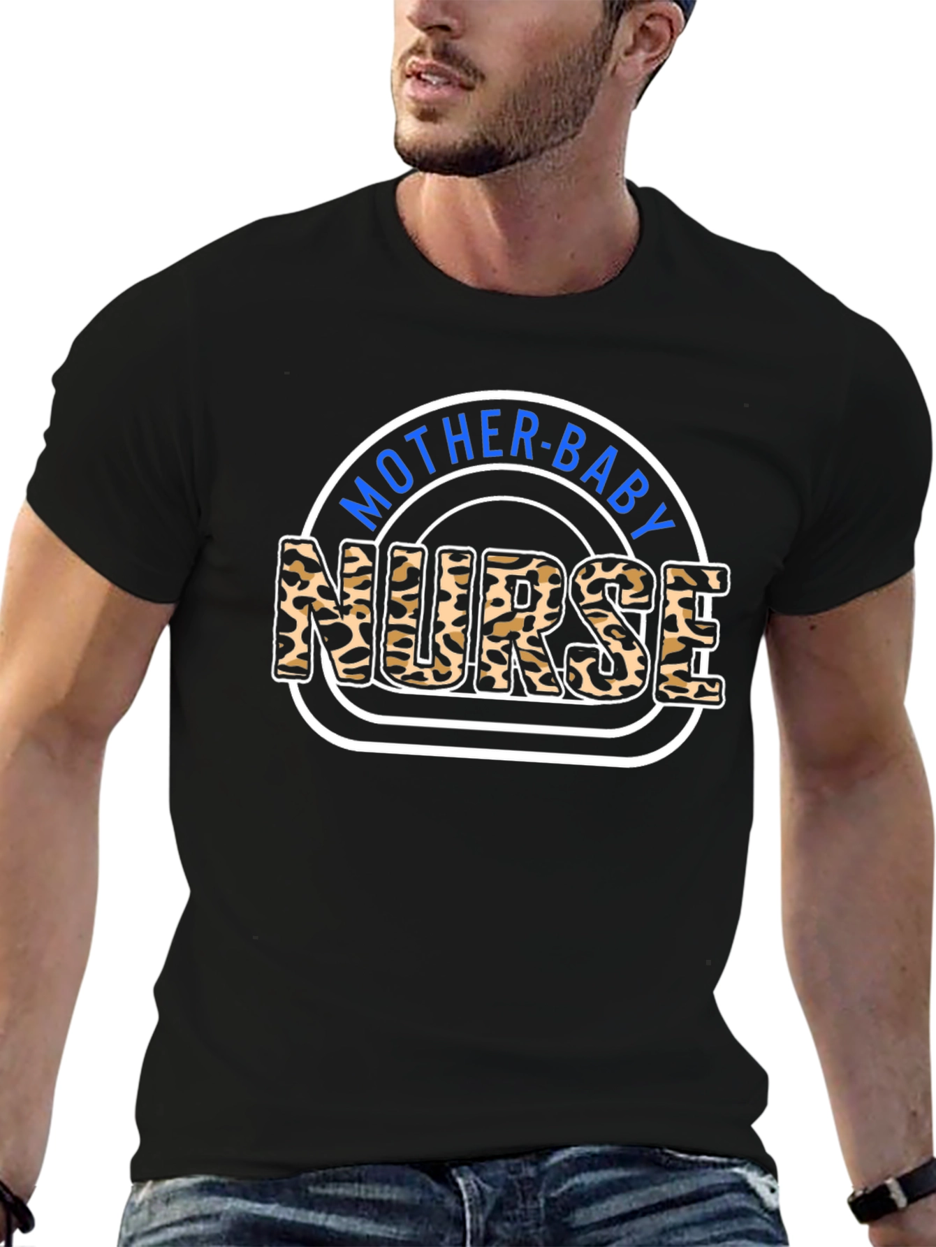 Mother-Baby Nurse Leopard Print T-Shirt