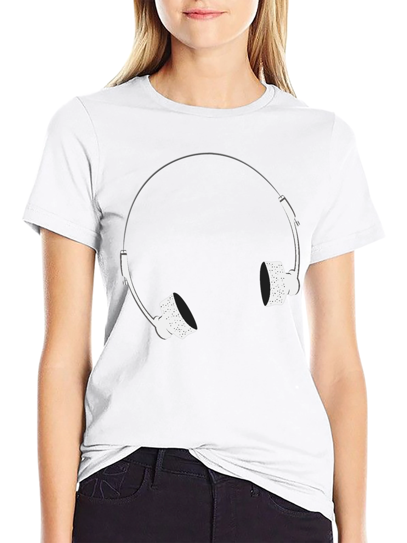 Cool Black T-Shirt with Headphone Graphic