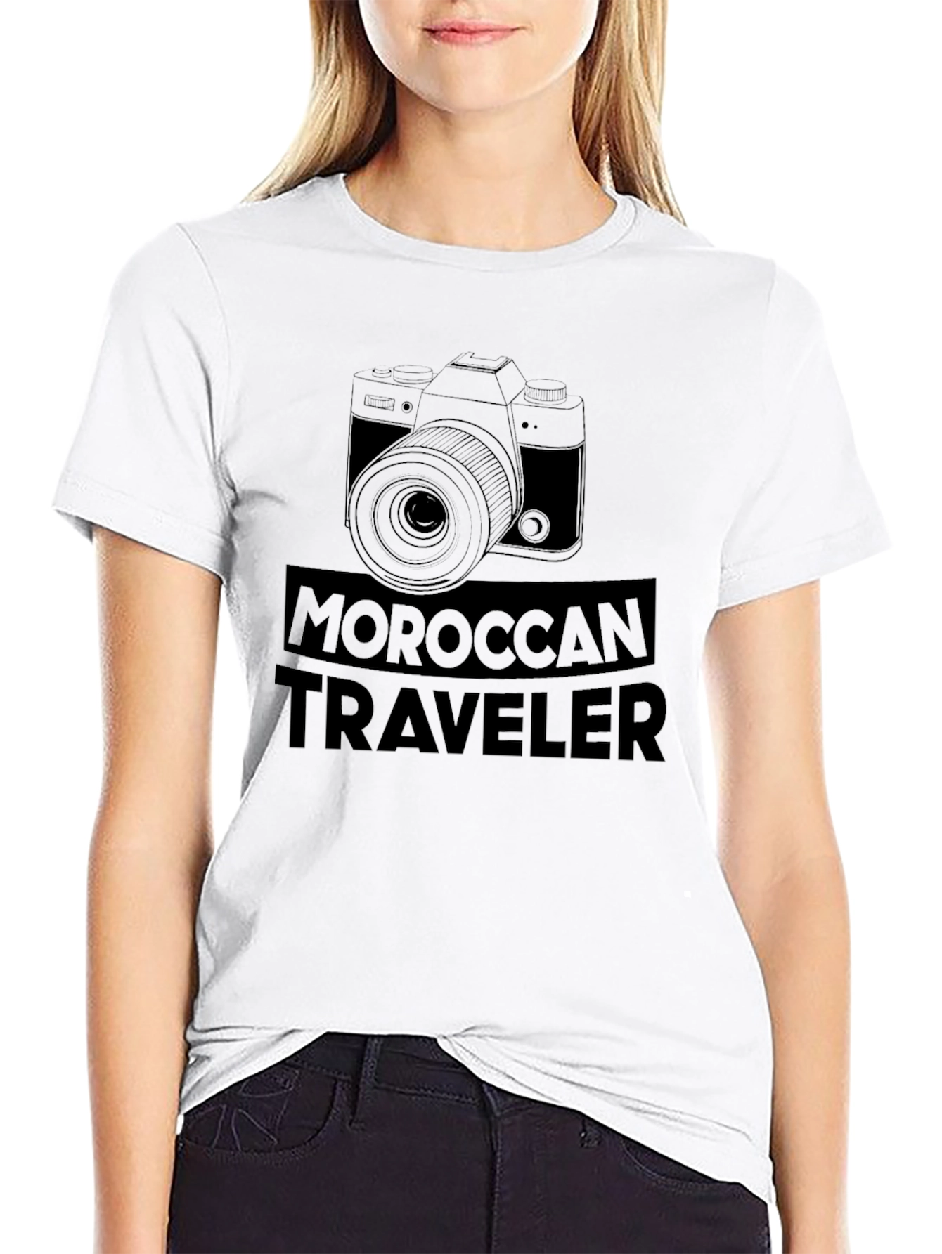 Moroccan Traveler Graphic T-Shirt - Camera Design