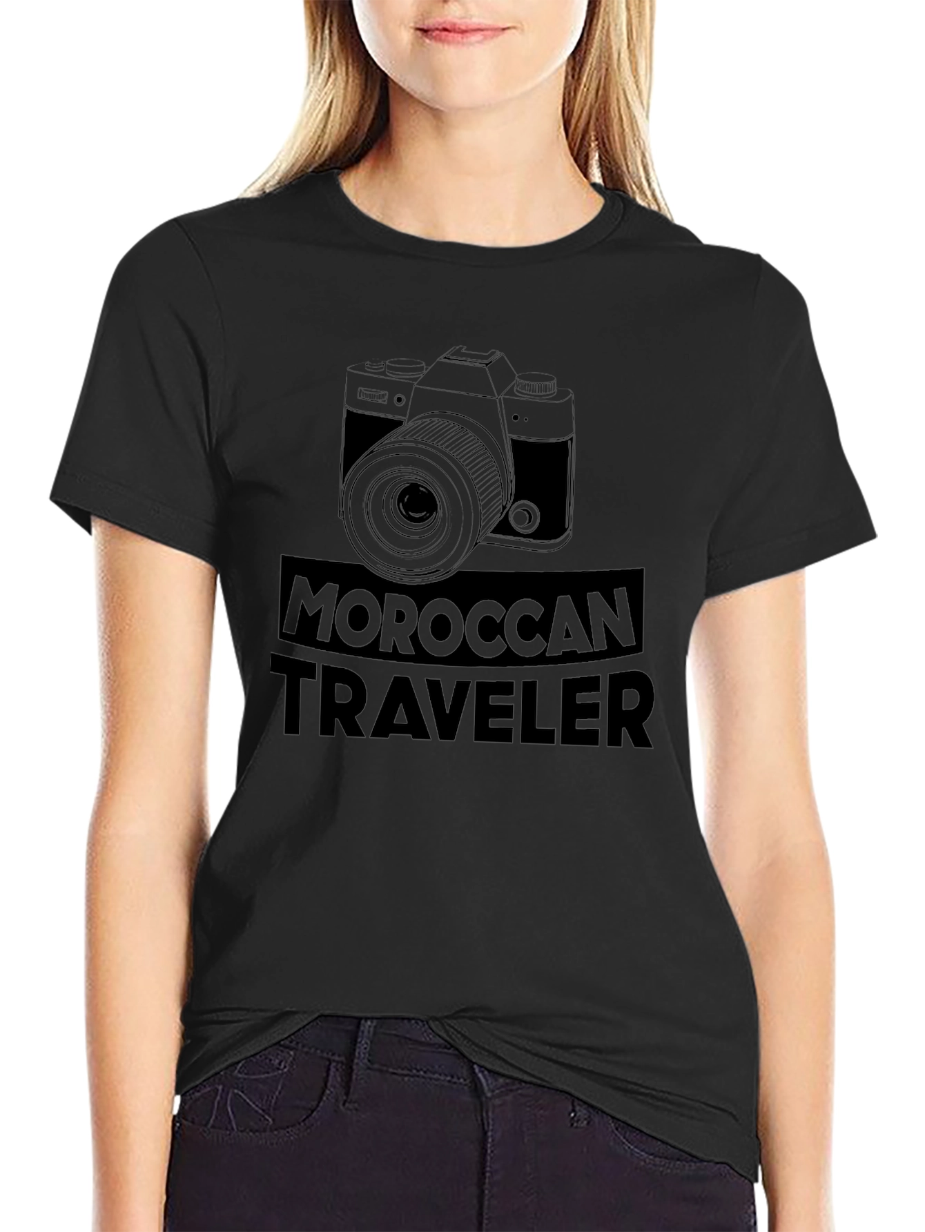 Moroccan Traveler Graphic T-Shirt - Camera Design