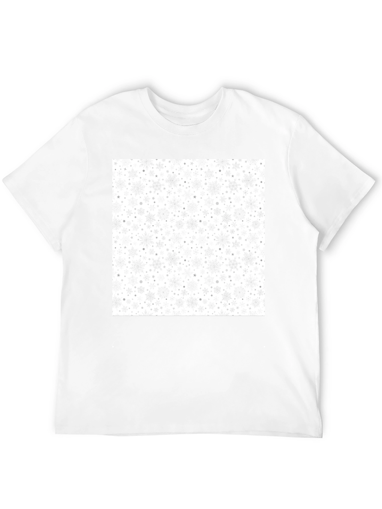 Snowflake Pattern Black T-Shirt