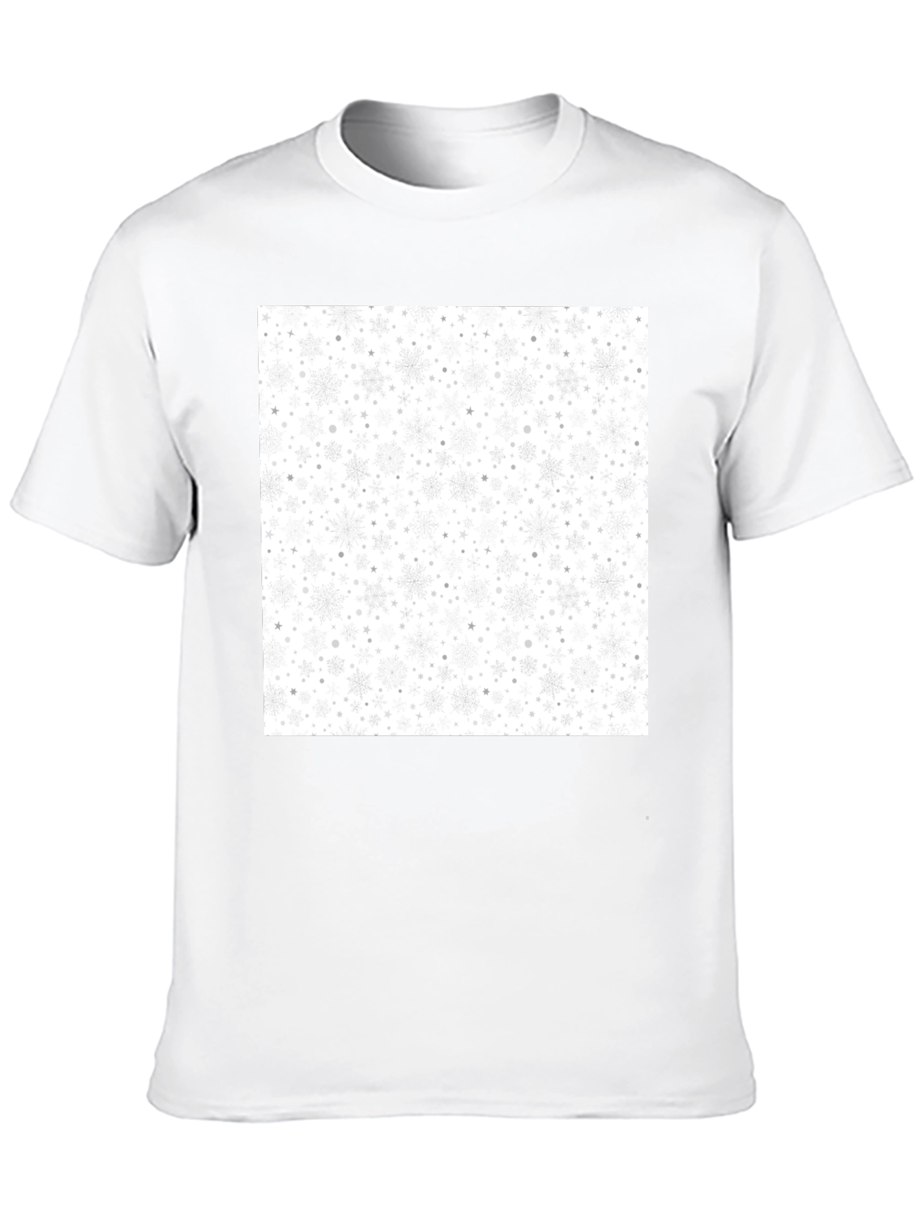 Snowflake Pattern Black T-Shirt