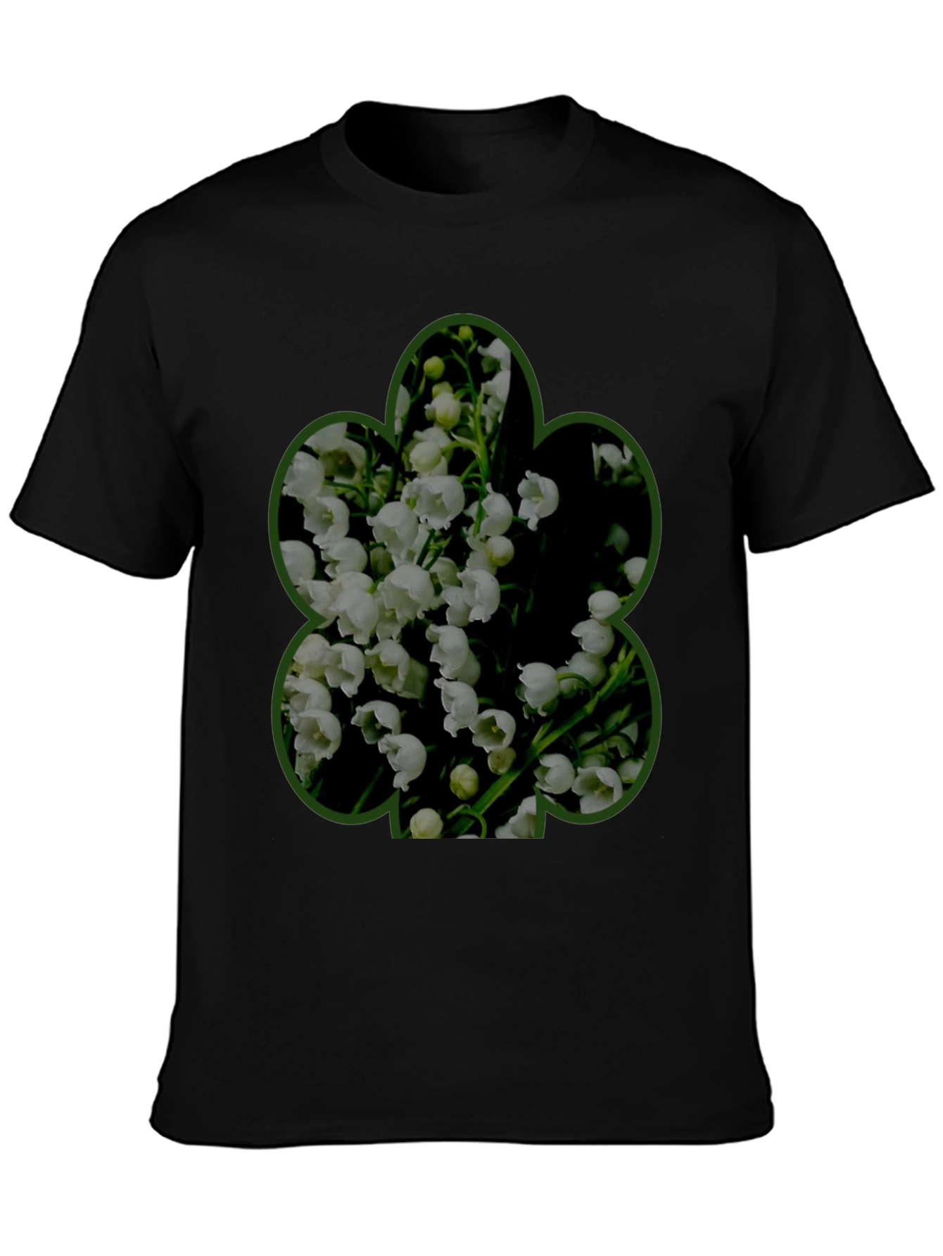 Floral Shamrock Graphic Tee - Mens Black T-Shirt