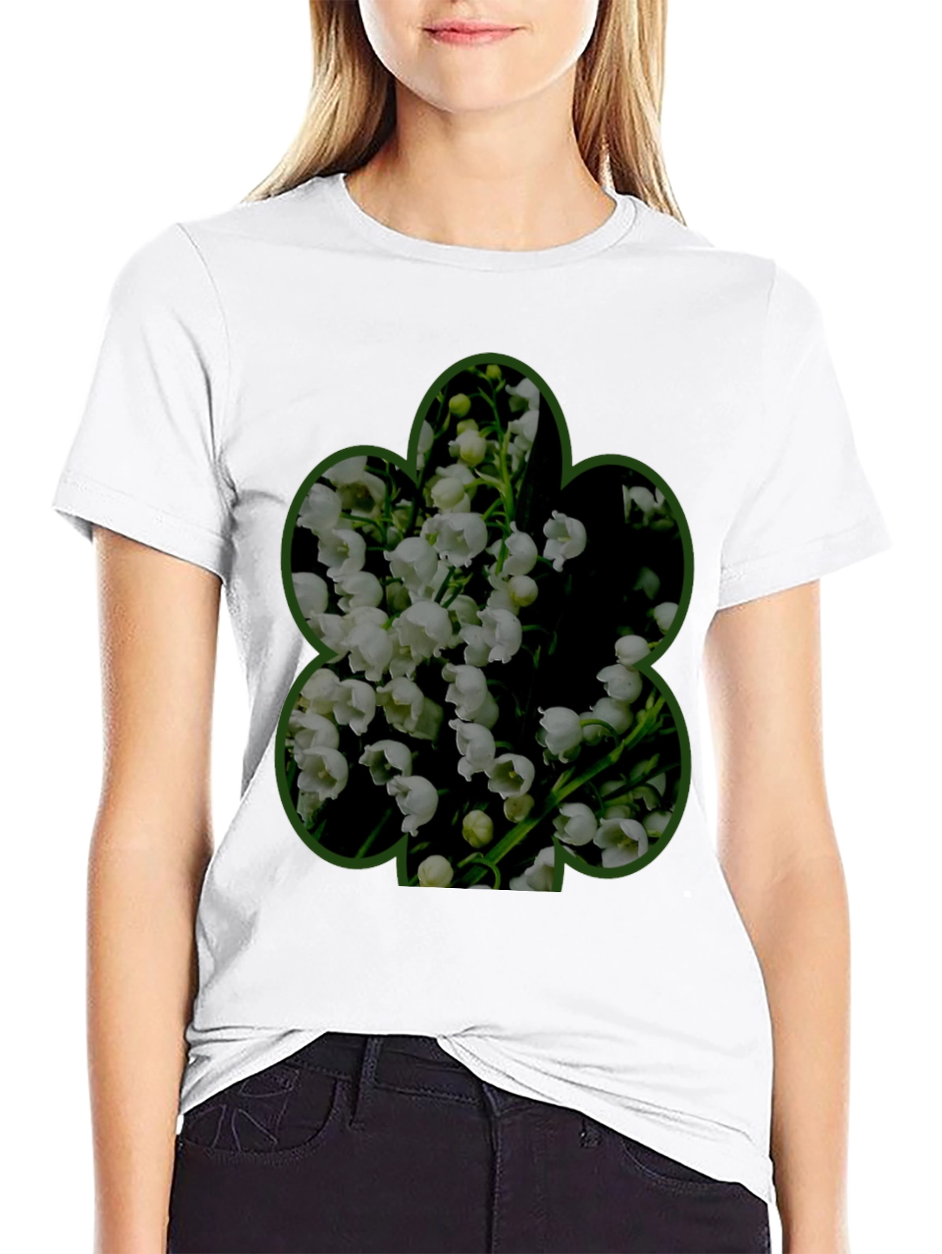 Floral Shamrock Graphic Tee - Mens Black T-Shirt